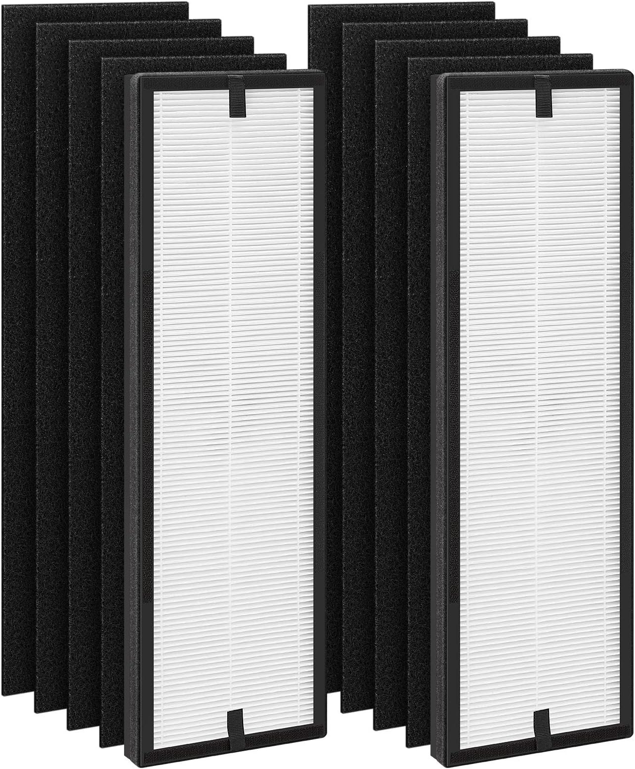 Cabiclean NEA-F1 H13 True HEPA Replacement Filter for Eureka NEA120 Air Purifier and for Toshiba Smart WiFi Air Purifier CAF-W36USW - 2 Pack NEA-F1 True HEPA Filter with 8 Pack NEA-C1 Carbon Filter