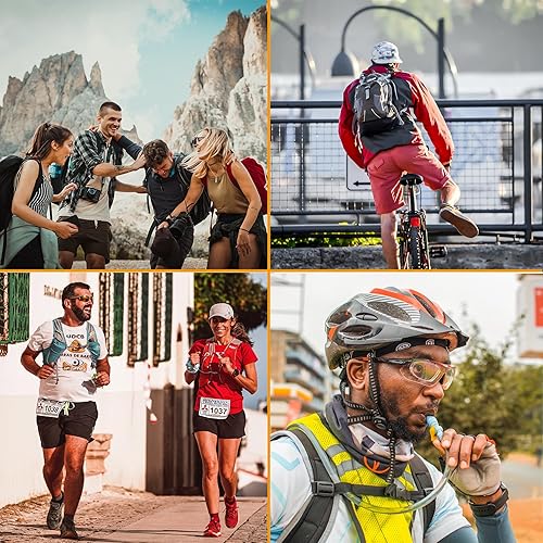 Miniatura 6 de J.CARP Depósito de agua a prueba de fugas de 2 litros, bolsa de agua de repuesto para ciclismo, senderismo, camping, caza, correr, color negro