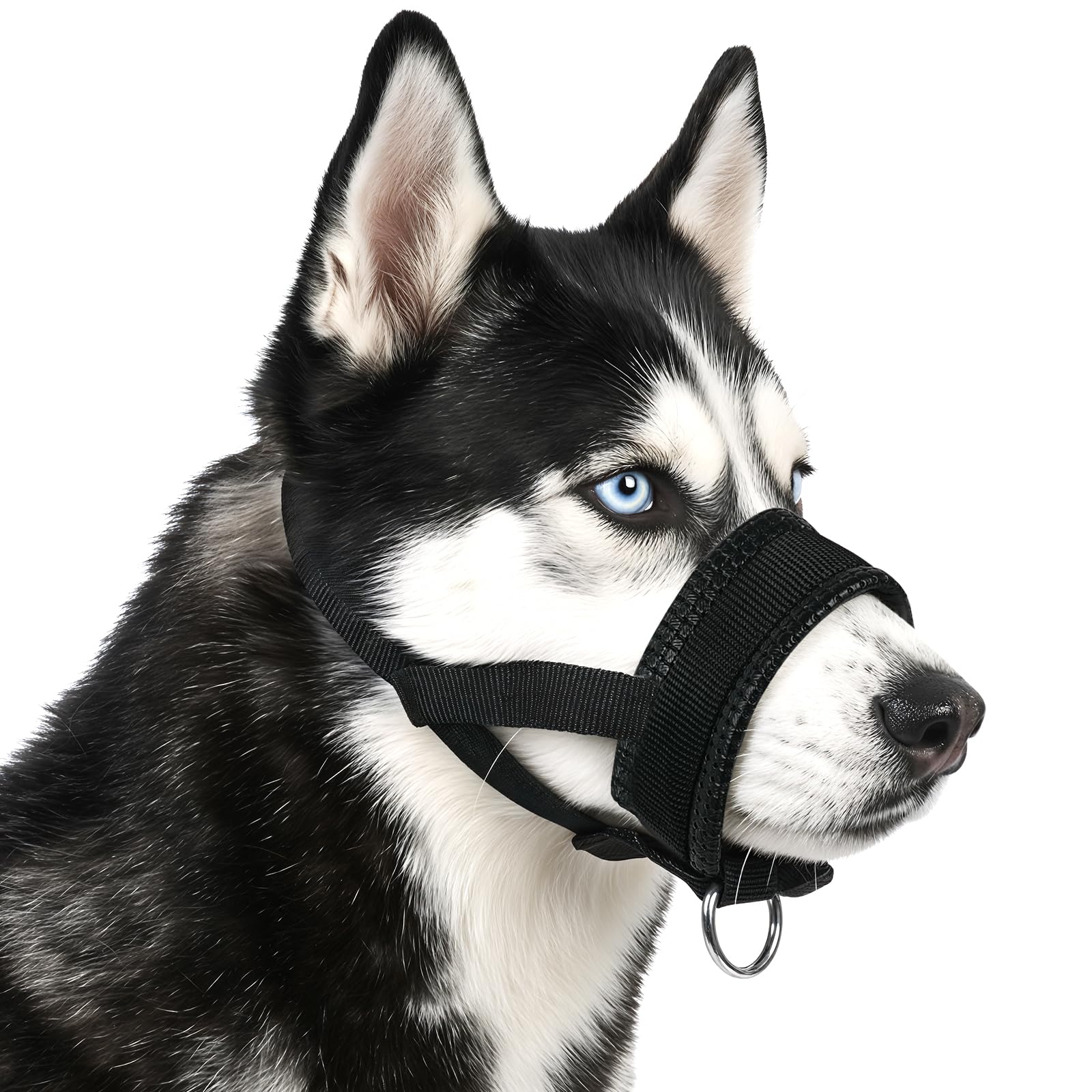 AUAUY Dog Muzzle, Soft Nylon Muzzle with Adjustable Loop (S)