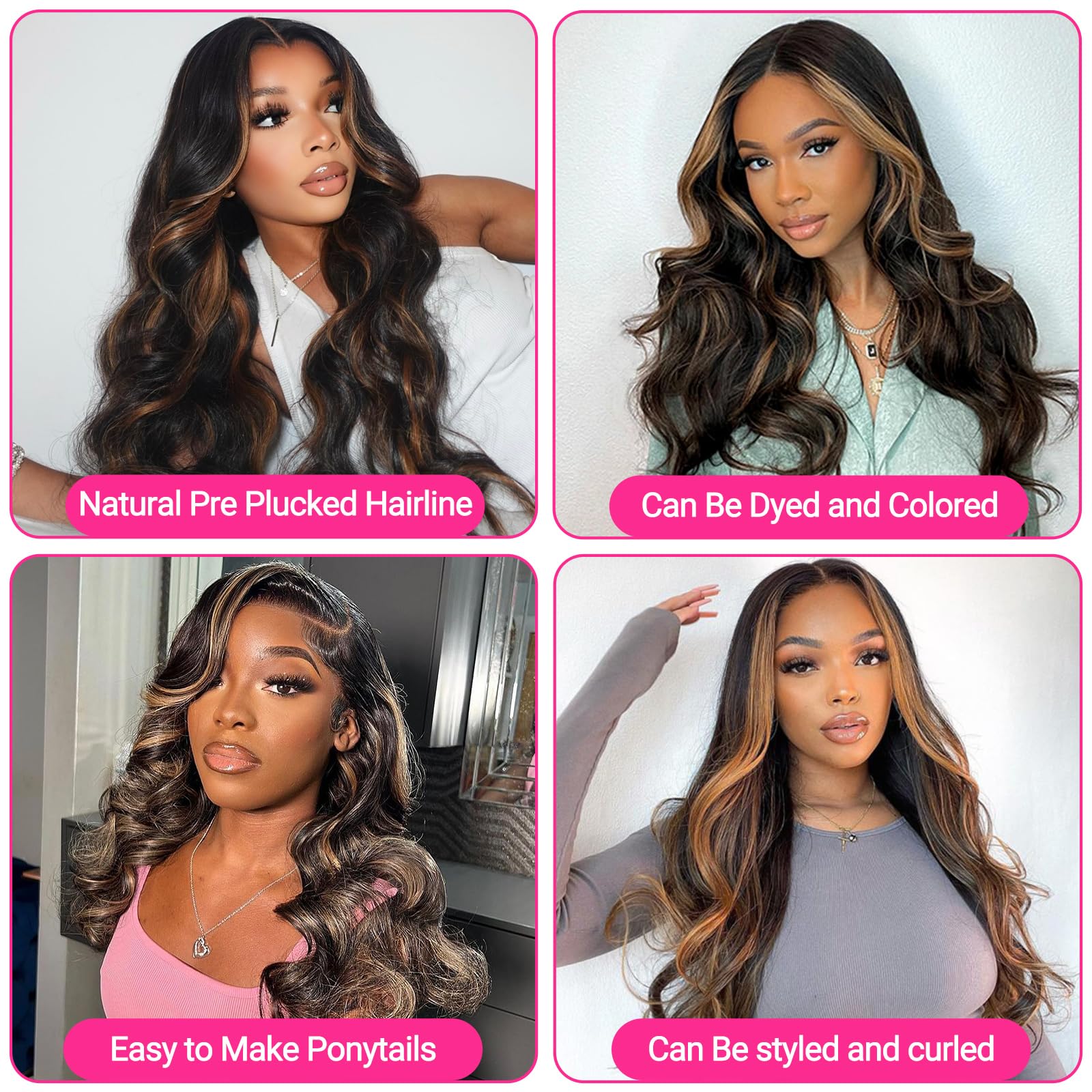 Wig ombré long Swisslace 1B/30 New 6X6 Freepart Amazon.com : miear 13x6 Ombre Lace Front Wig Human Hair 1B  main image 2
