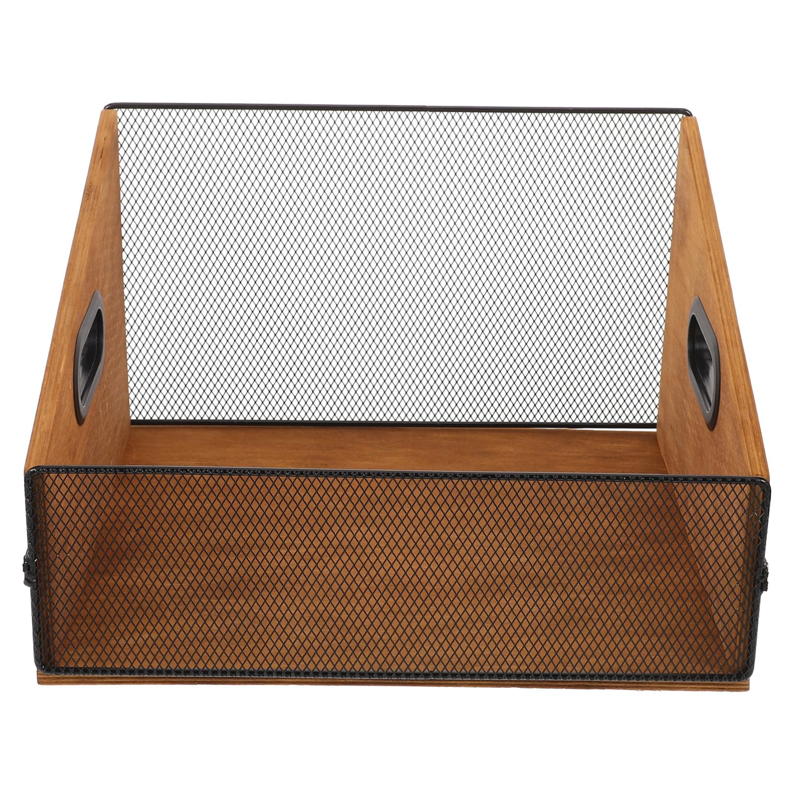 Scatola Porta Vinili in Legno con Maniglie Ergonomiche Organizer Album e File Finitura Liscia Protettiva per Dischi e Libri Cassa Portatile per Media