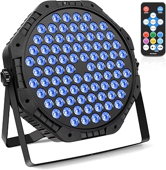 84LEDs Stage Lights 1 Pack 150W RGB Par Light Corded Party Uplights with Sound Activated and DMX Control for DJ, Disco, Wedding, Club, Bars, Birthday Party, Festivals Stage Lighting