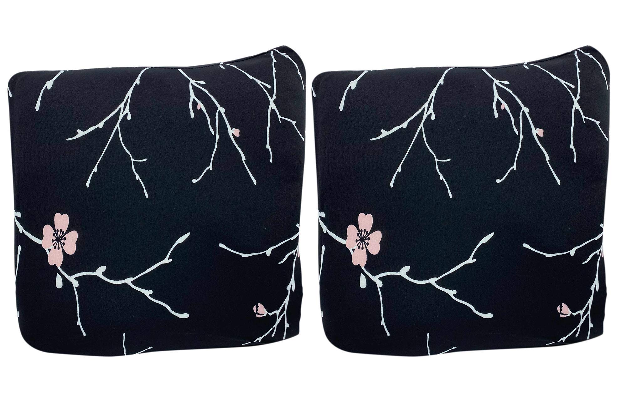 House of Quirk Polyester Modern Throw Pillow Case Cushion Cover Home Sofa Decorative (42x42cm, Black Branch) -2 Pieces