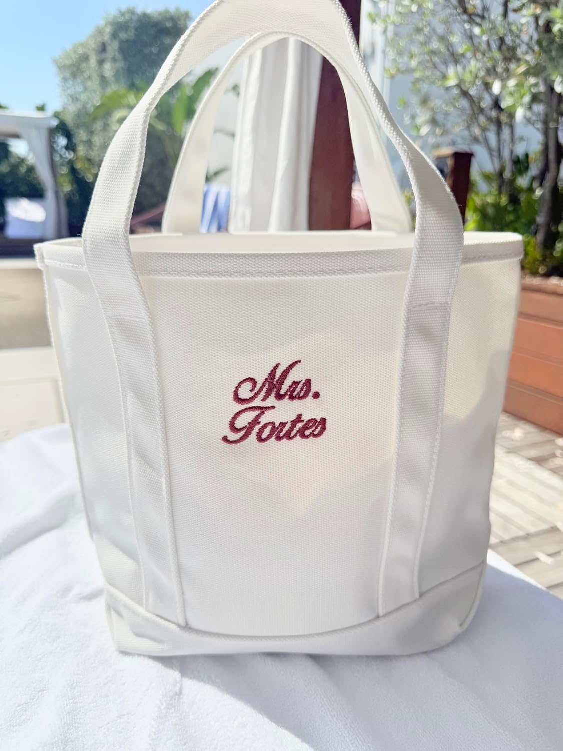 White Canvas Tote Bag, Personalized Embroidered Mrs. Tote, Gift For Bride, Bridal Shower, Bachelorette