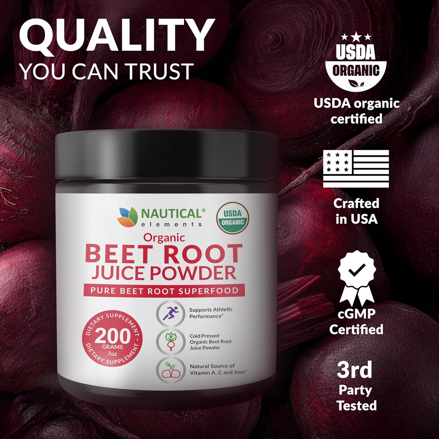 Beet Juice Powder Organic - Cold Pressed - 20:1 Concentrate - Concentrated Beet Root Powder - Nitric Oxide - Circulation Support - 57 Servings of Beet Root Supplement - 7oz - Image 7