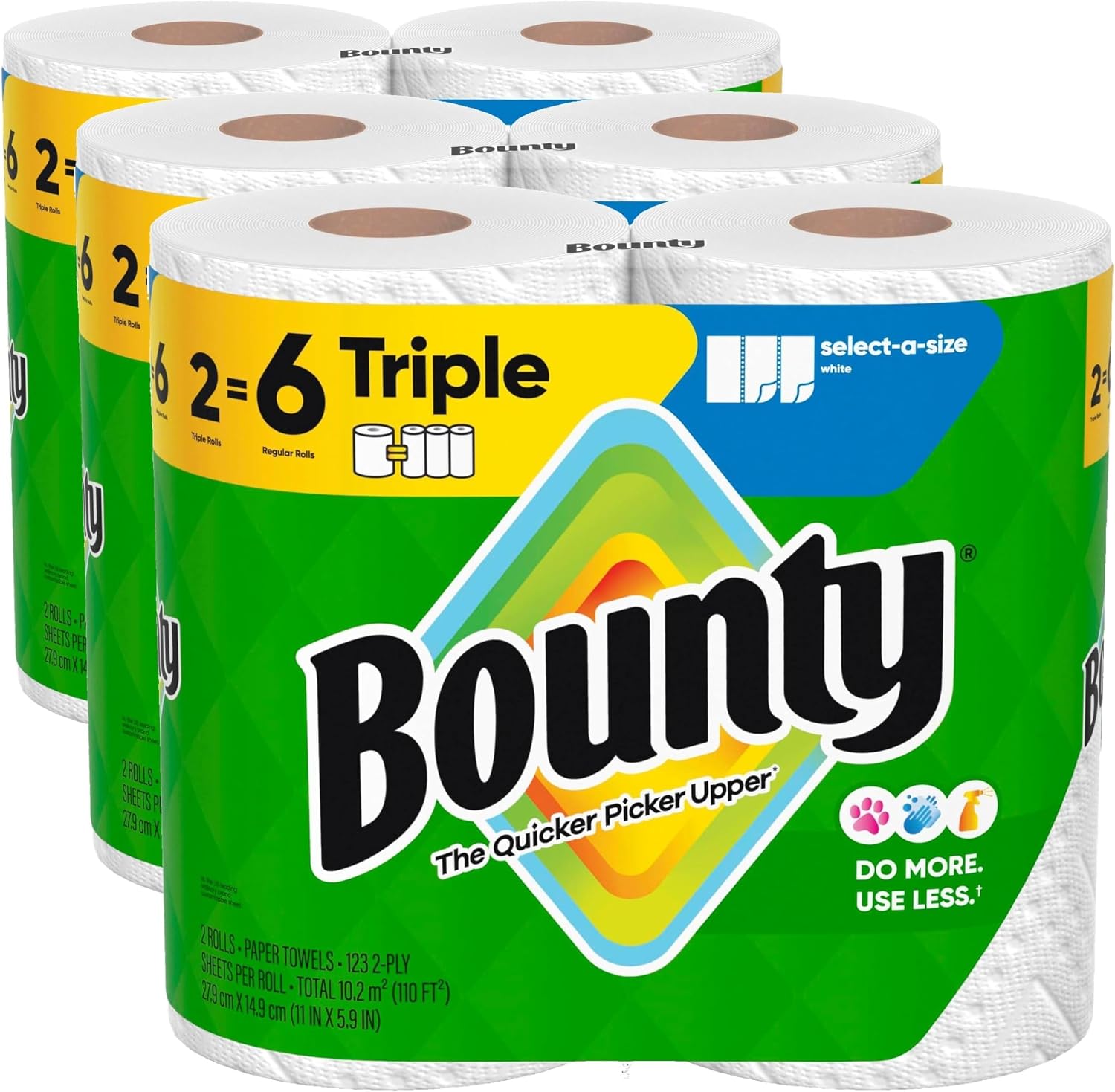 Bounty Paper Towels 6 Triple Rolls - rated 4.8 stars from 23621 reviews
