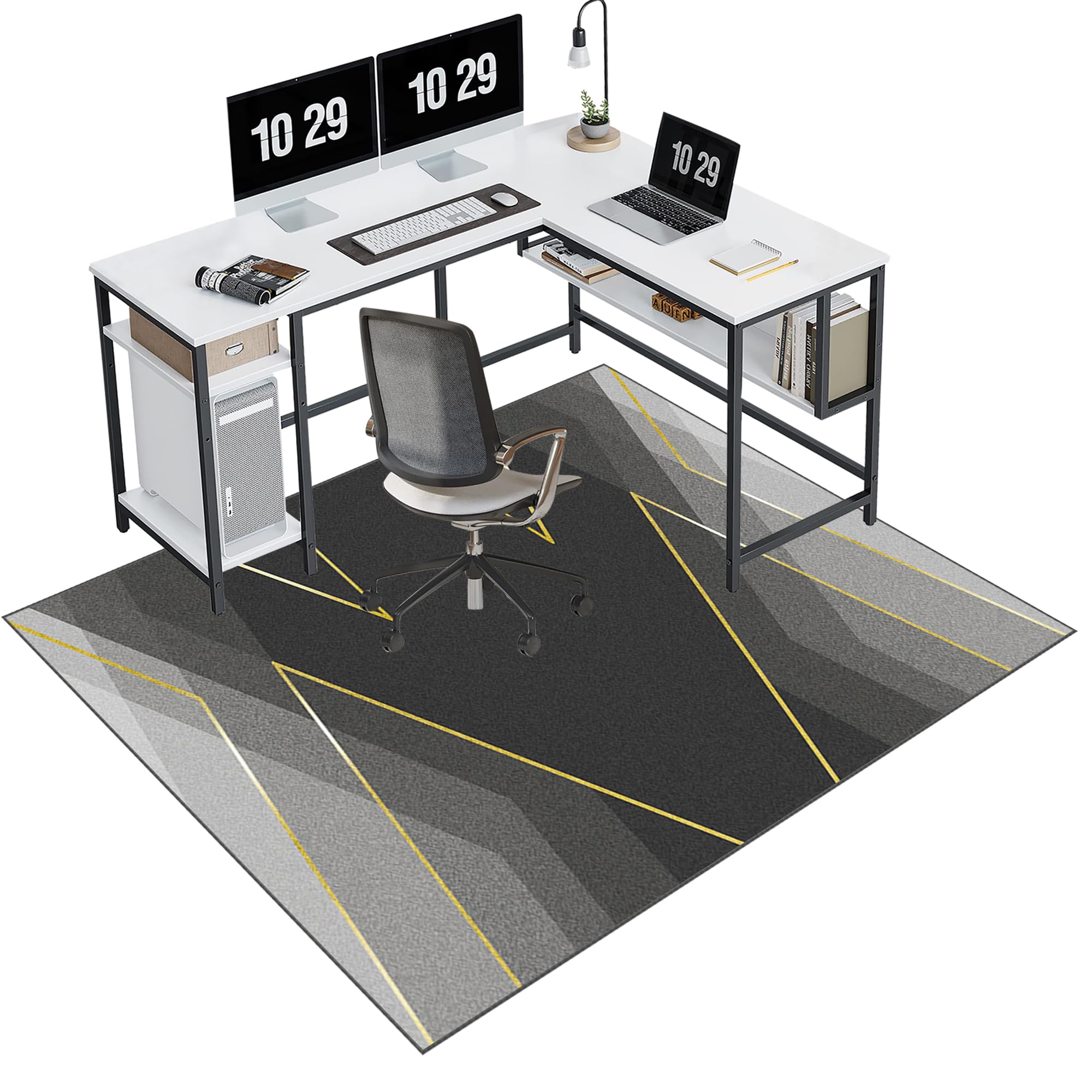 EYKWKB 120 x 140 cm Heavy Duty Office Chair Mat for Hard Floors | Floor Protector for Rolling Chair | Desk Protector Mat | Floor Protection Mat | Gaming Chair Mat for Carpet Floors