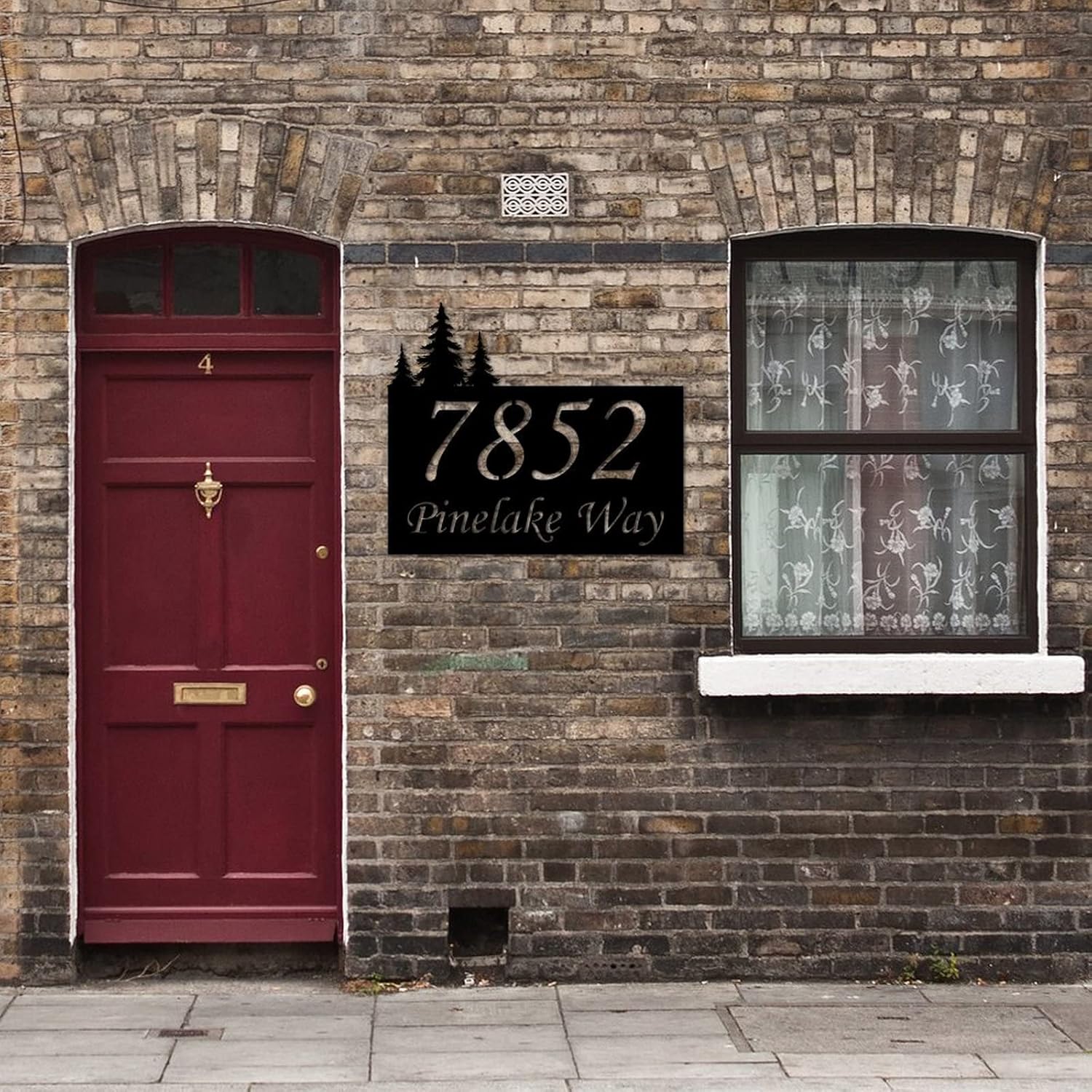 Address Sign Personalised House Numbers Wall Mounted Sign Outdoor Decor Aluminum Vintage for House, Street, Front Door 3D Rust-Free Wedding Housewarming Gifts 24Inch Black