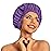 Reusable Shower Cap for Women, Large Waterproof Shower Essentials Bonnet Washable Elastic Band Bath Hair Wrap Hat for Long Hair, Braids(Lavender)