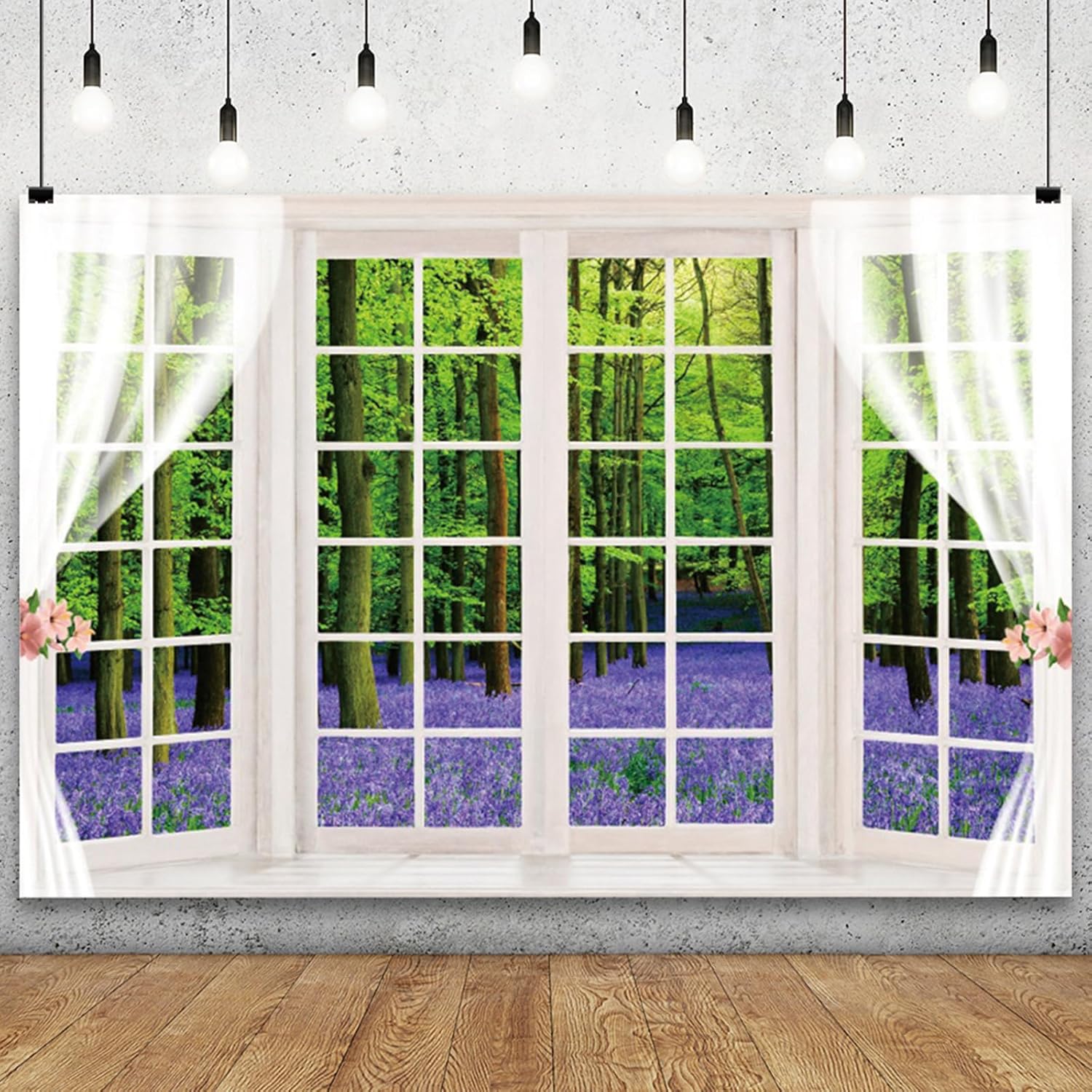 YongFoto 10x8ft Spring Window Scenery Backdrop Yellow Sunflower Rustic Wood Fence Countryside Garden Nature Landscape Girl Woman Birthday Party Wedding Kids Adults Portrait Photo Studio Props