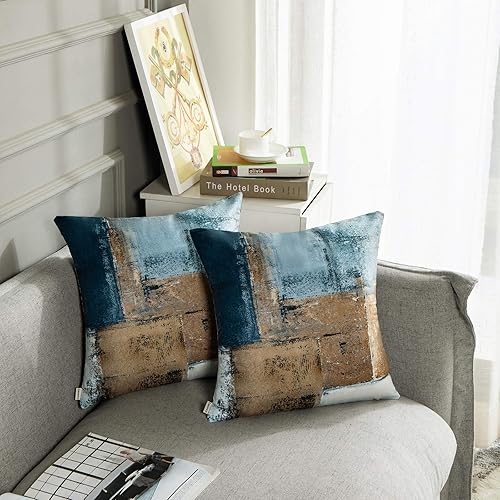 Vista 73 de Britimes Fundas de almohada modernas para decoración del hogar, 18 x 18 pulgadas, juego de 2 fundas de almohada decorativas, fundas de almohada Gris