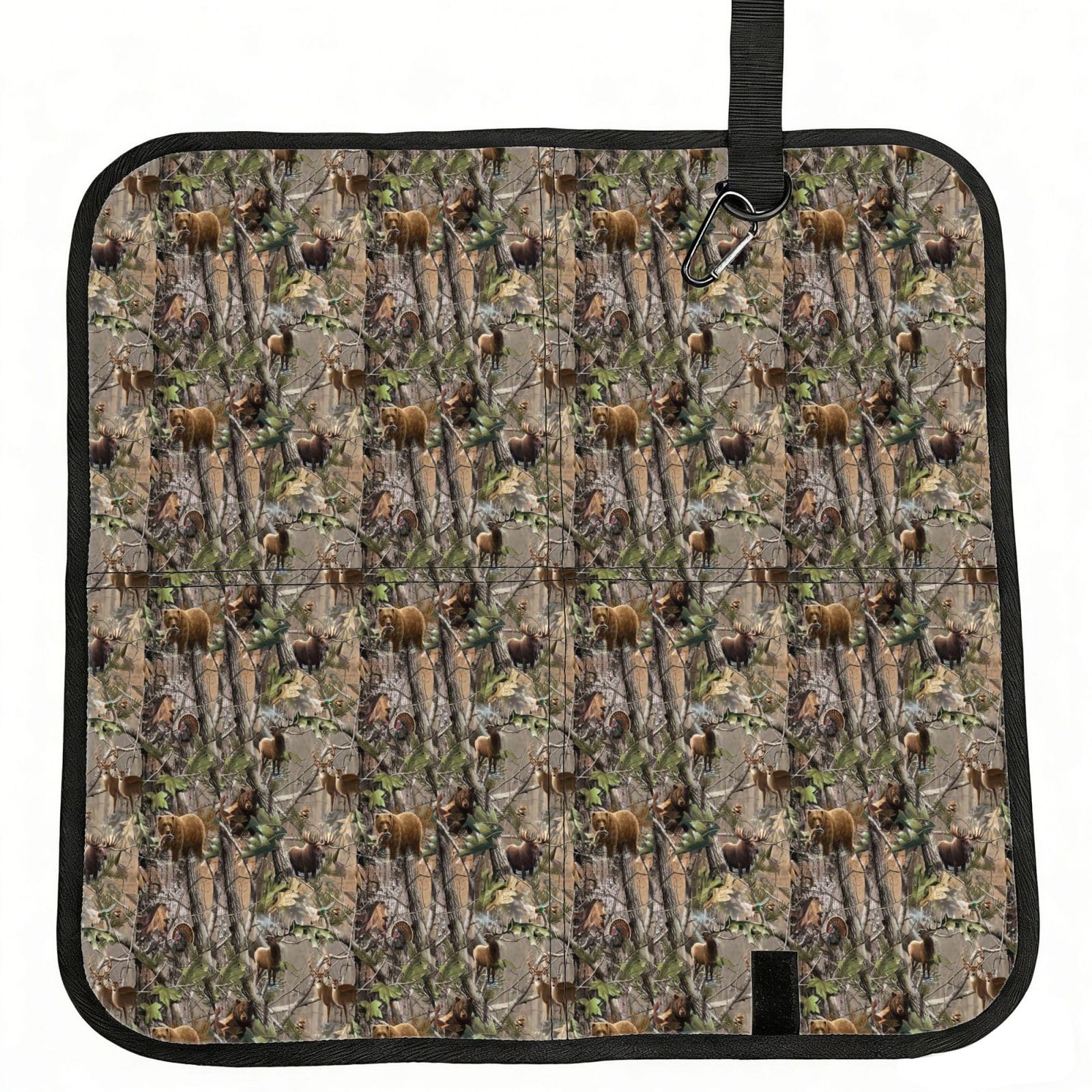 ERCgad Hunting Deer Bear Elk Print Foldable Seat Cushion Portable Chair Pad Lightweight Travel Outdoor Office Home
