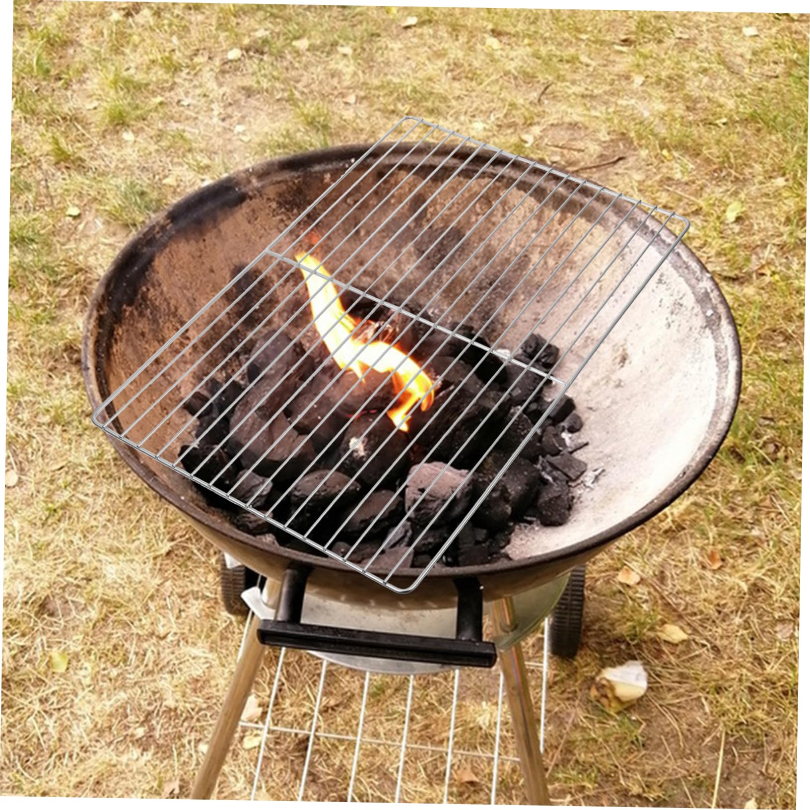 POPETPOP Griglia per Barbecue in Acciaio Inox 44,5x29,5 Cm per Campeggio e Feste All'aperto, Griglia di Cottura Resistente al Calore Pulizia Facilitata