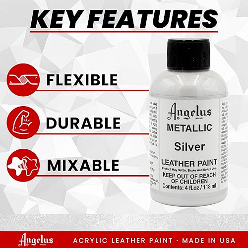 Miniatura 2 de Pinturas para cuero de Angelus 4 onza Estándar Plateado