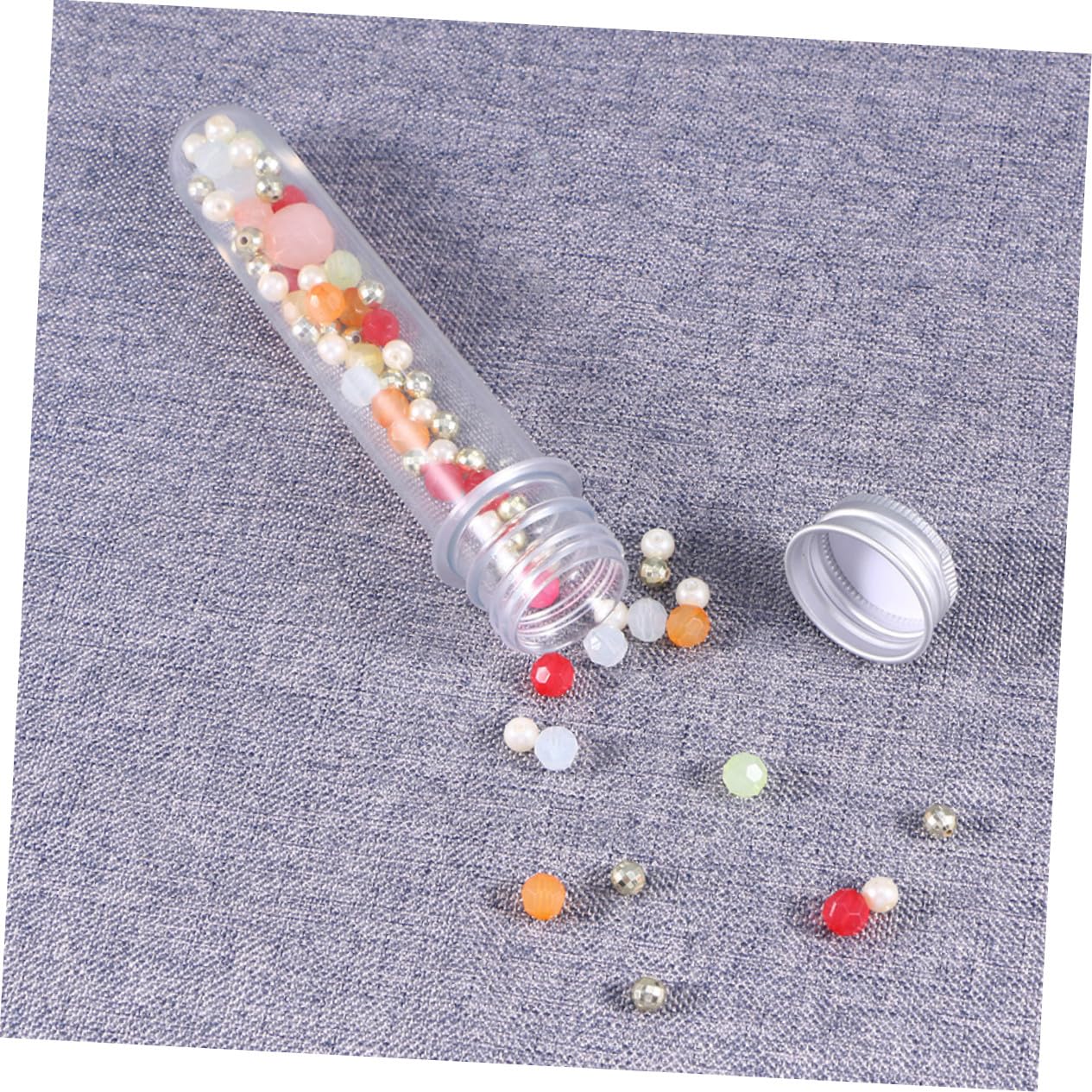 Sosoport 50 Piezas Botella de Tubo de Ensayo Transparente para Baño y Dulces Frascos de Tubo de Ensayo de Pet para Uso Doméstico
