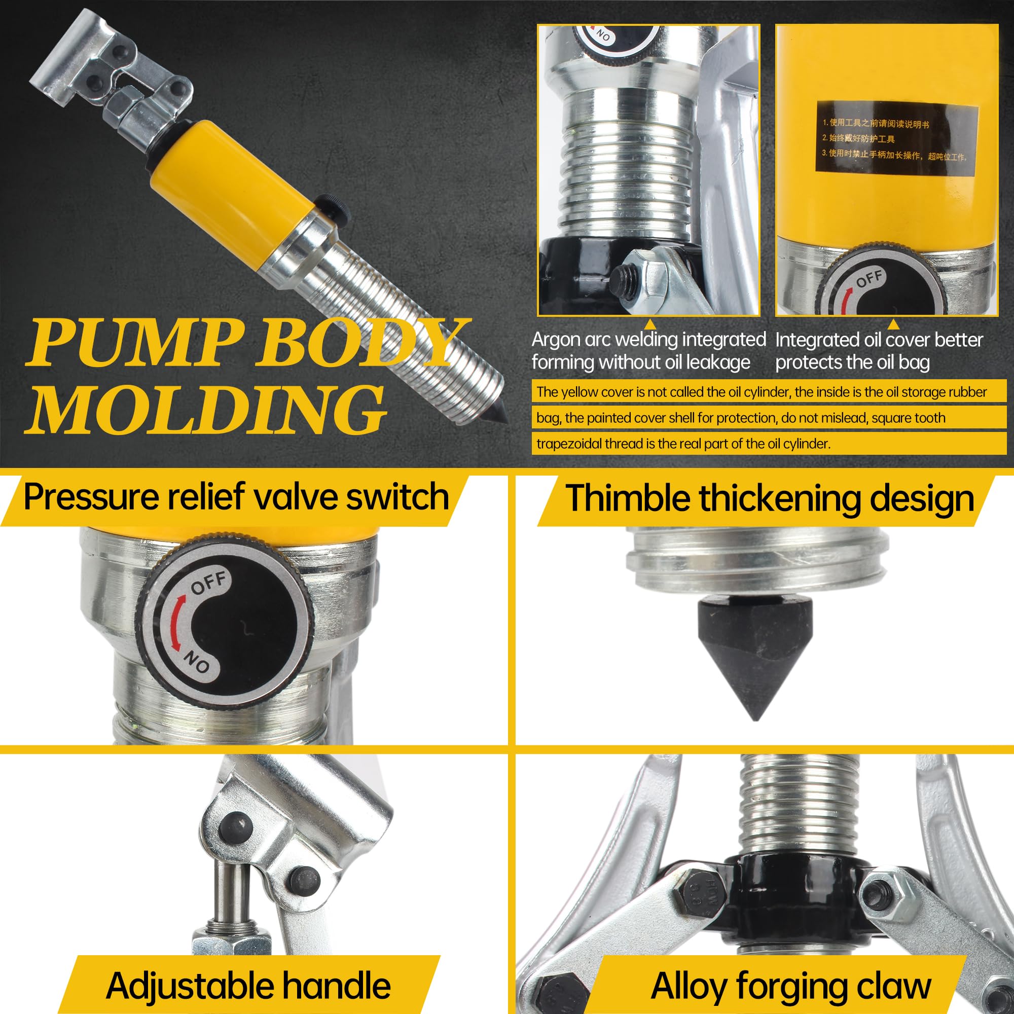 RATTMMOTOR YL-50T Hydraulic Gear Puller 50 Ton Max. 60mm Stroke 2 or 3 Jaw Puller Bearing Hub Separator Tool Kit