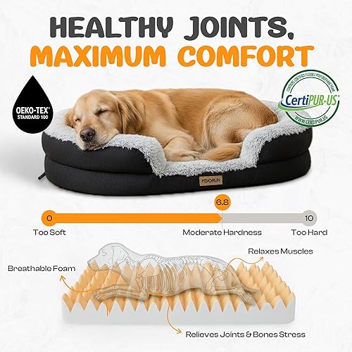 Fluffy Orthopedic Jumbo Dog Bed for Extra Large Dogs — lifestyle photo