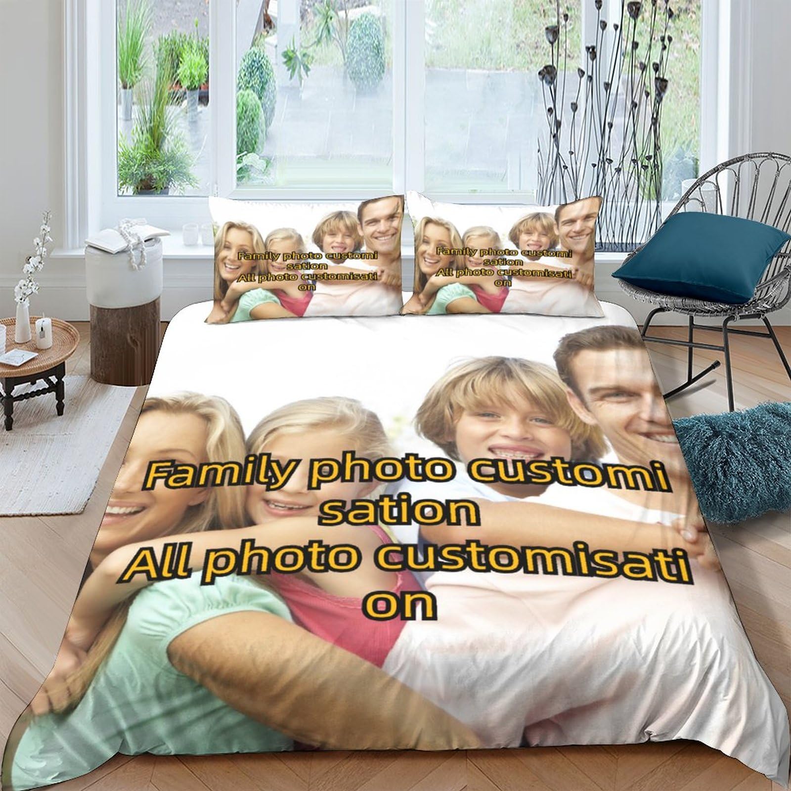 Linge de lit personnalisé avec photo de famille pour des nuits douces et rassurantes