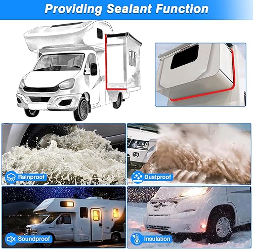 Miniatura 2 de Sello deslizante para caravana de 35 pies en forma de D, color negro, para sistema deslizante de RV, sello eficaz, fácil instalación