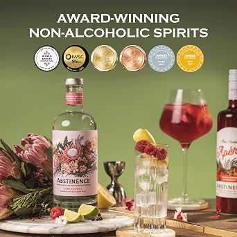Abstinence Cape Floral Spirit and Blood Orange Aperitif, Non Alcoholic Beverage Bundle, 750ml, Award-Winning, Botanical Inspired, Zero Proof Mocktail Alternative