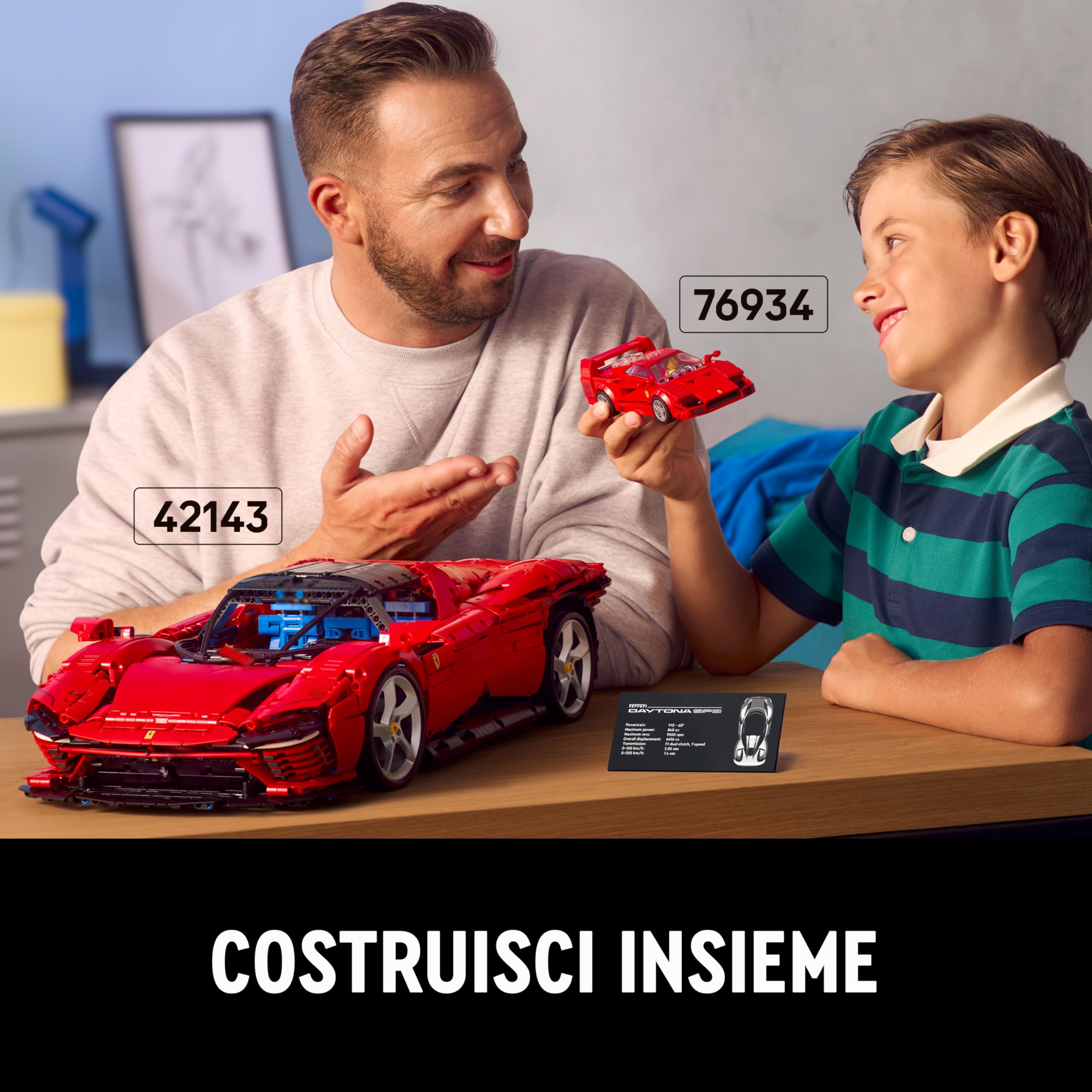 LEGO Speed Champions Supercar Ferrari F40, Modellino di Auto Sportiva da Costruire, Macchina Giocattolo da Collezione con Minifigure del Pilota, Giochi per Bambini e Bambine da 9 Anni in su 76934