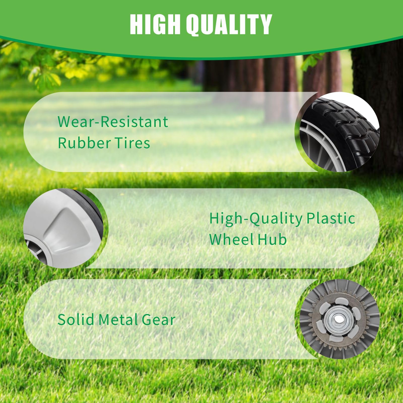 Ruedas de transmisión para cortadora de césped HRR216, 2 traseras 42710-VE2-M02ZE y 2 Delanteras 44710-VL0-L02ZB, Repuesto para cortadora de césped Honda HRR216 HRT216 HRS216
