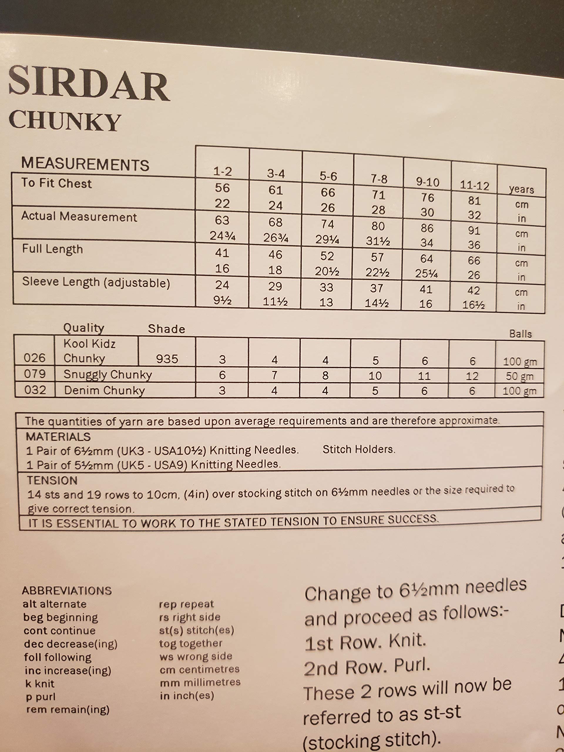 Sirdar 4271 Kool Kidz Chunky Child Jacket Sweater Knitting Pattern