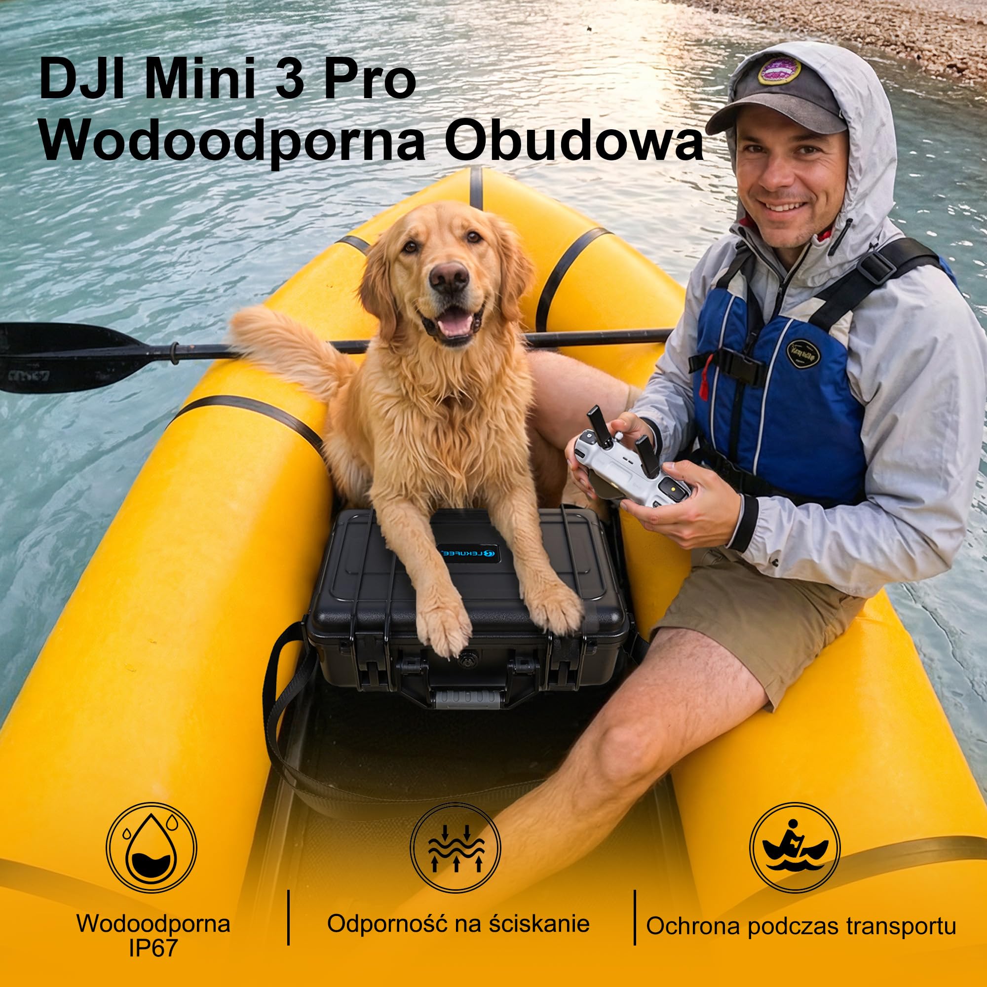 LEKUFEE Wodoodporna Walizka z Twardą Powłoką kompatybilna z Drona DJI Mini 5 Pro/4 Pro/Mini 3,DJI RC 2/RC/ N2/N1 Zdalnego Sterowania i Akcesoriów (tylko walizka)
