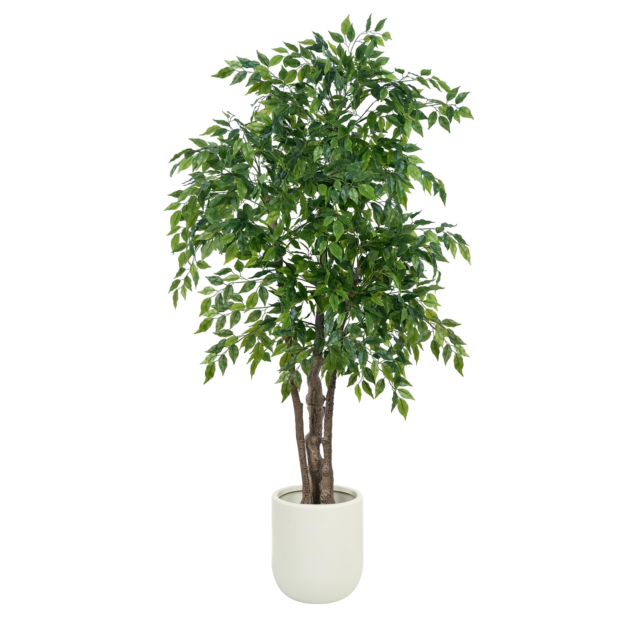 Ficus Artificiel 1,7 m avec Pot Blanc, Grande Plante Artificielle Interieur | Arbre Artificiel, Décoration d'Intérieur, Réalistes, Pour Salon, Bureau ou Angle