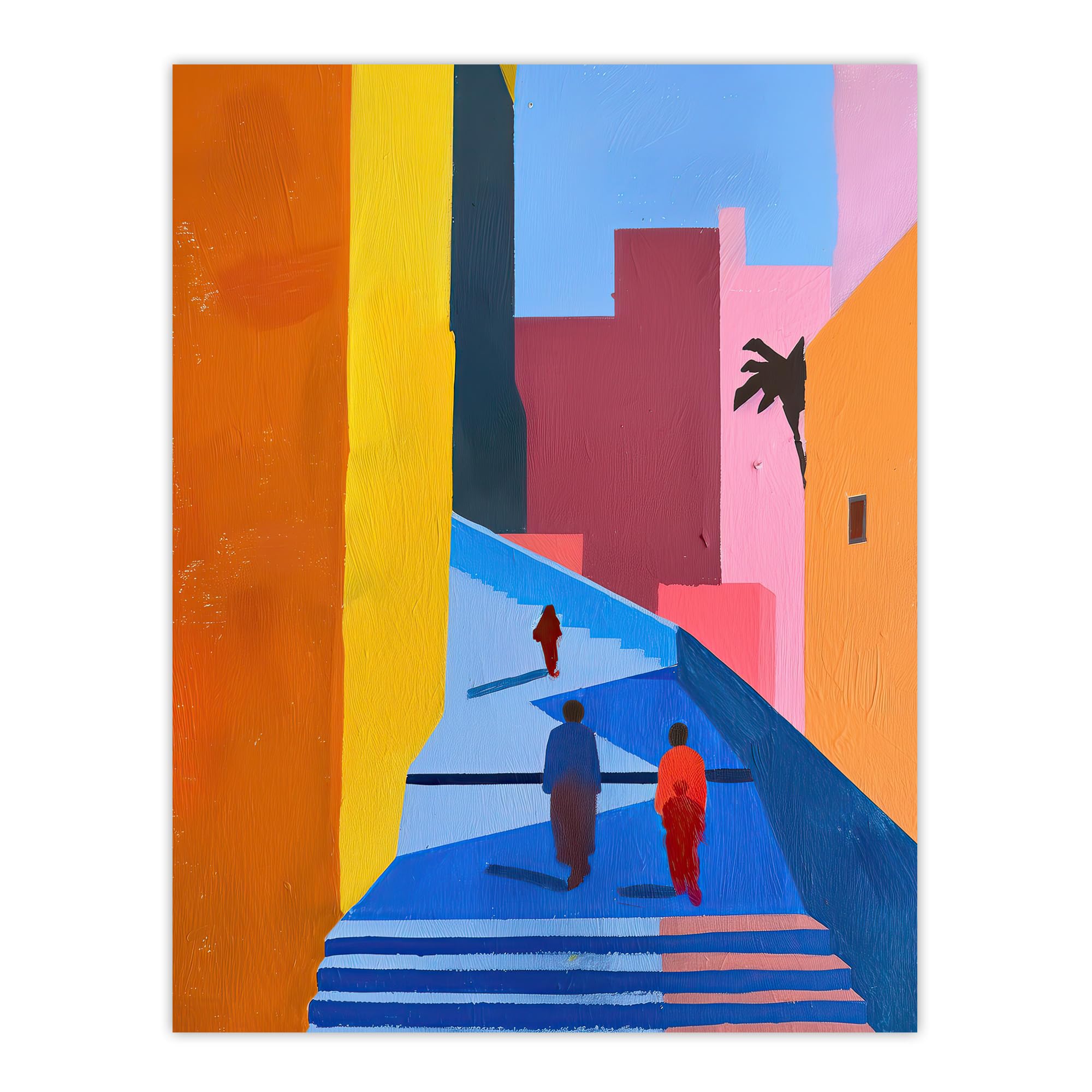 Artery8 Walk Though Casablanca Abstract Morocco Painting Living Room Large Wall Art Poster Print Thick Paper 18X24 Inch