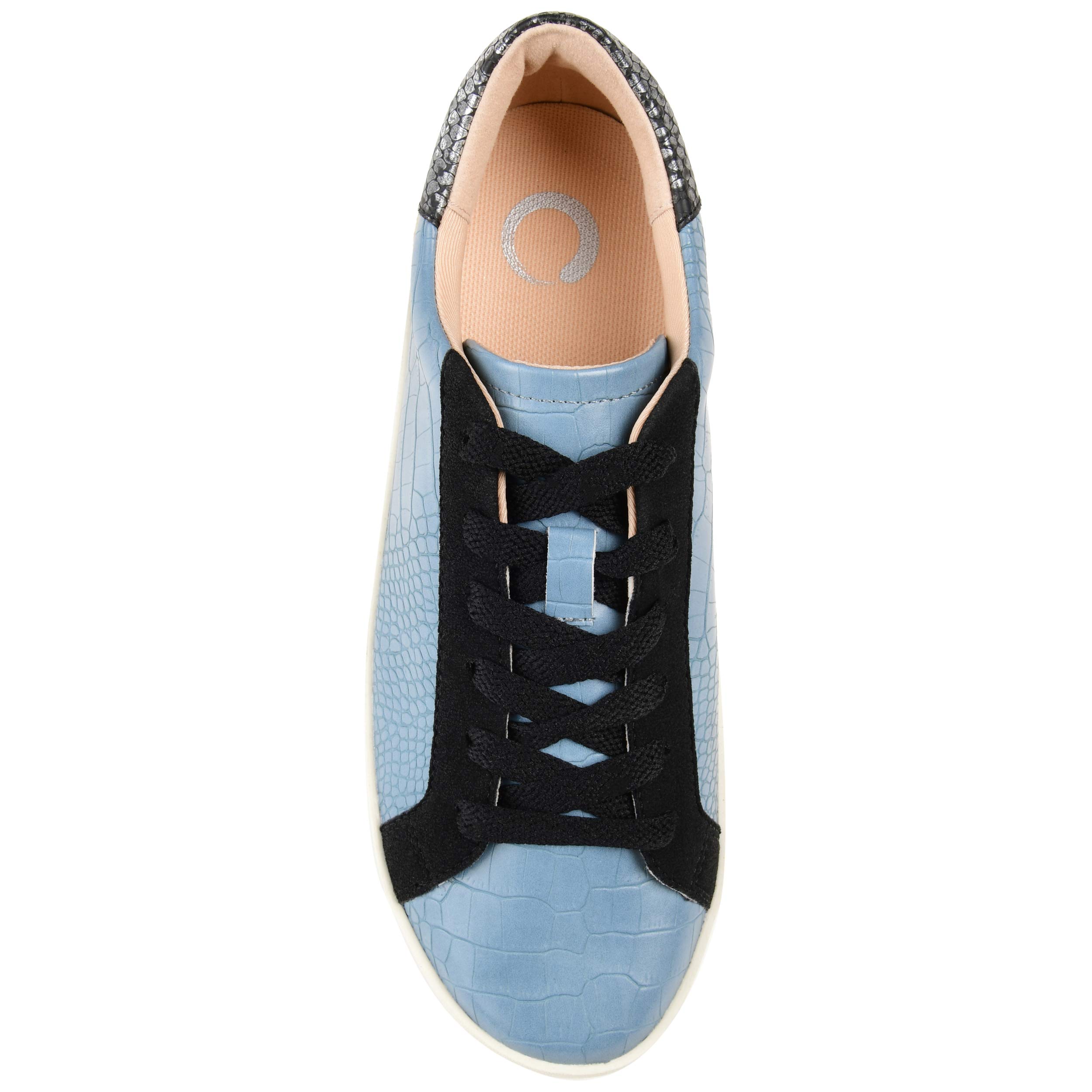 Journee Collection Zapatillas casuales y de moda para mujer, azul (Azul / Patchwork), 41 EU