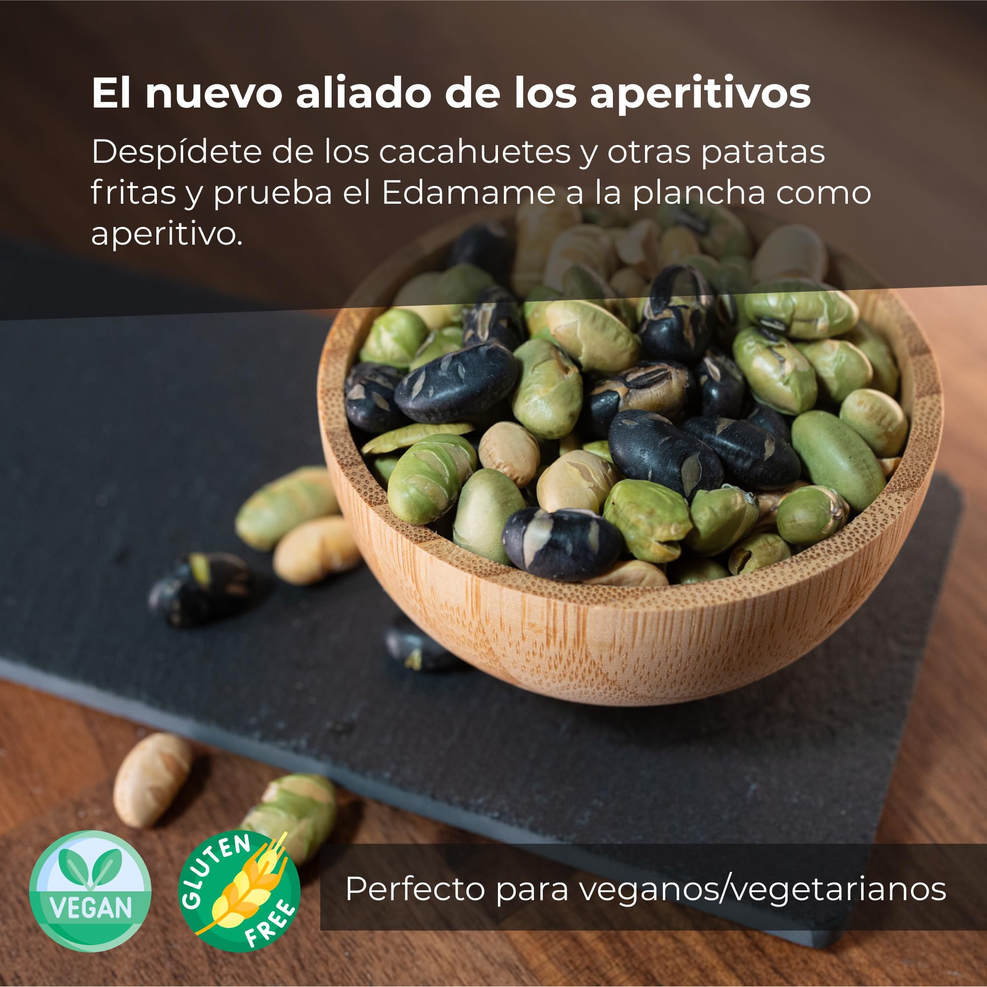 Alubias Edamame 1 kg Mezcla de 3 alubias de soja tostadas ligeramente saladas Sin gluten Alto contenido en proteínas