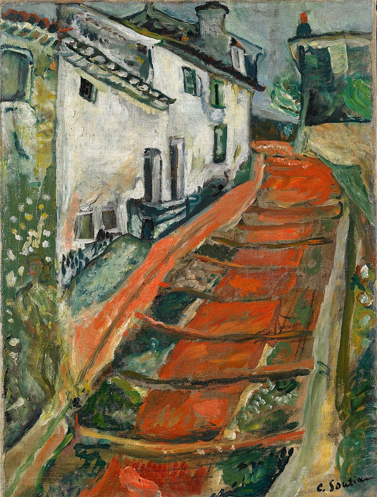 POSTERIIk Famous Animal Posters Vintage Picture Red Steps in Cagnes by Chaim Soutine Modern Wall Decor for Home Decor 60x90cm