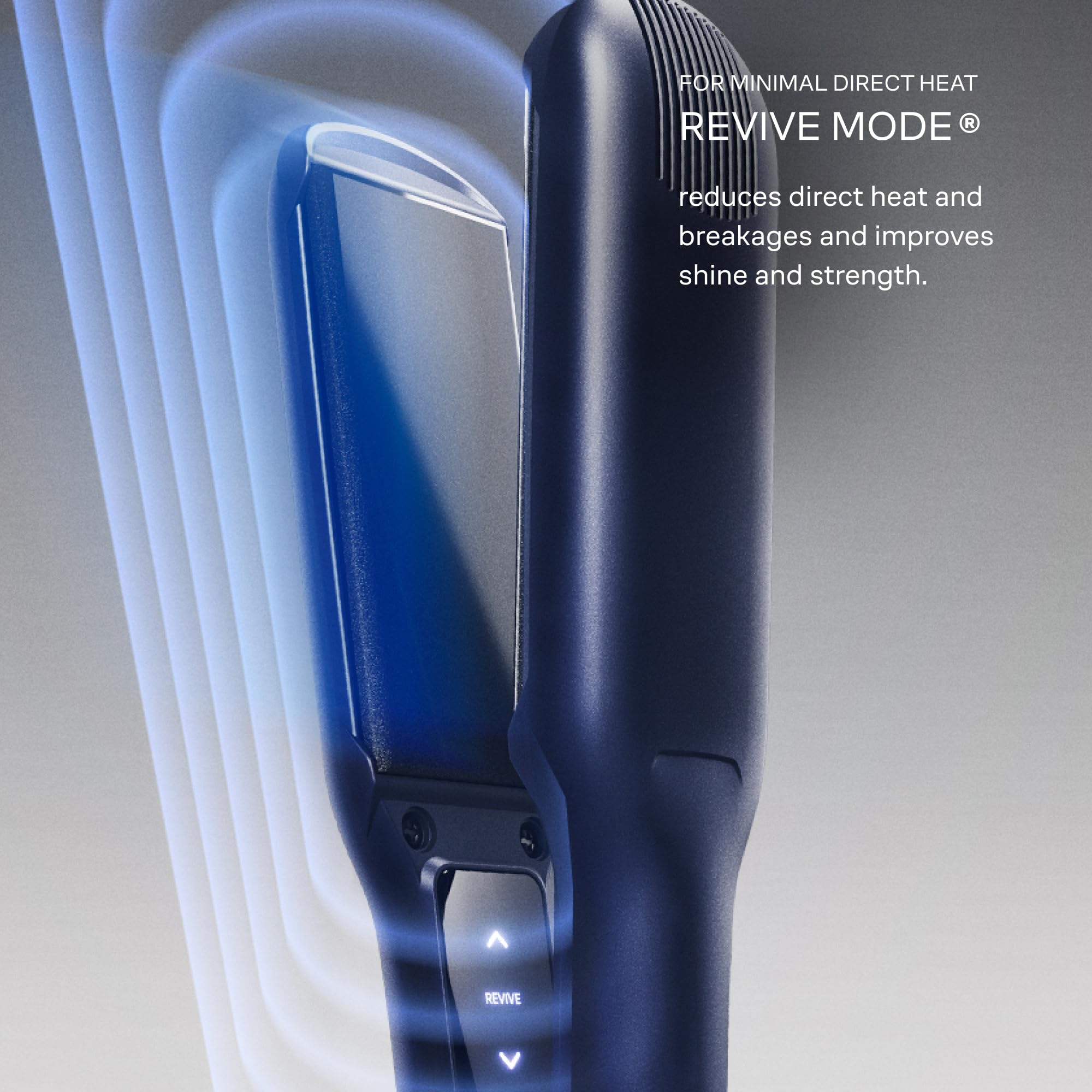 Cloud Nine Wide Iron Glätteisen, breite Platten für dickes Haar, Blau | Breiter Haarglätter, 11 Stufen, 100-200°C, Revive-Modus, Keramikplatten, weniger Frizz, langes Haar, Etui und Schutzkappe