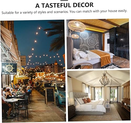 Miniatura 6 de NOLITOY 1 pantalla de lámpara cesta lámpara de ratán accesorio de luz boho decoraciones de ratán decoración jaula de pájaro elegante luz de concha