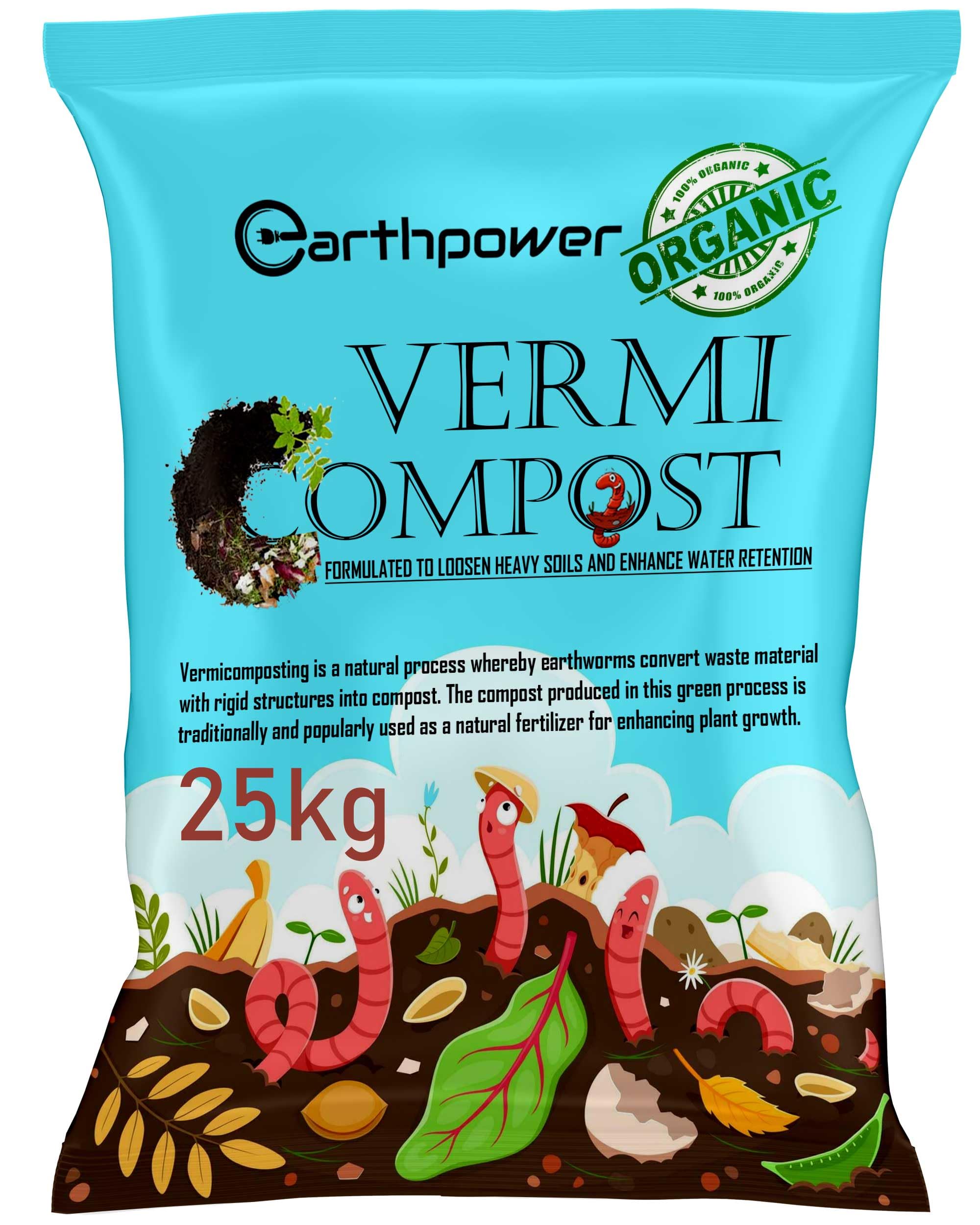 EARTHPOWER Vermicompost for Plants 25kg | Fertilizers for Plants Home Garden | Compost for Plants Home Garden | Manure for Home Gardening 5kg (B0D9H79F3C) Amazon Price History, Amazon Price Tracker