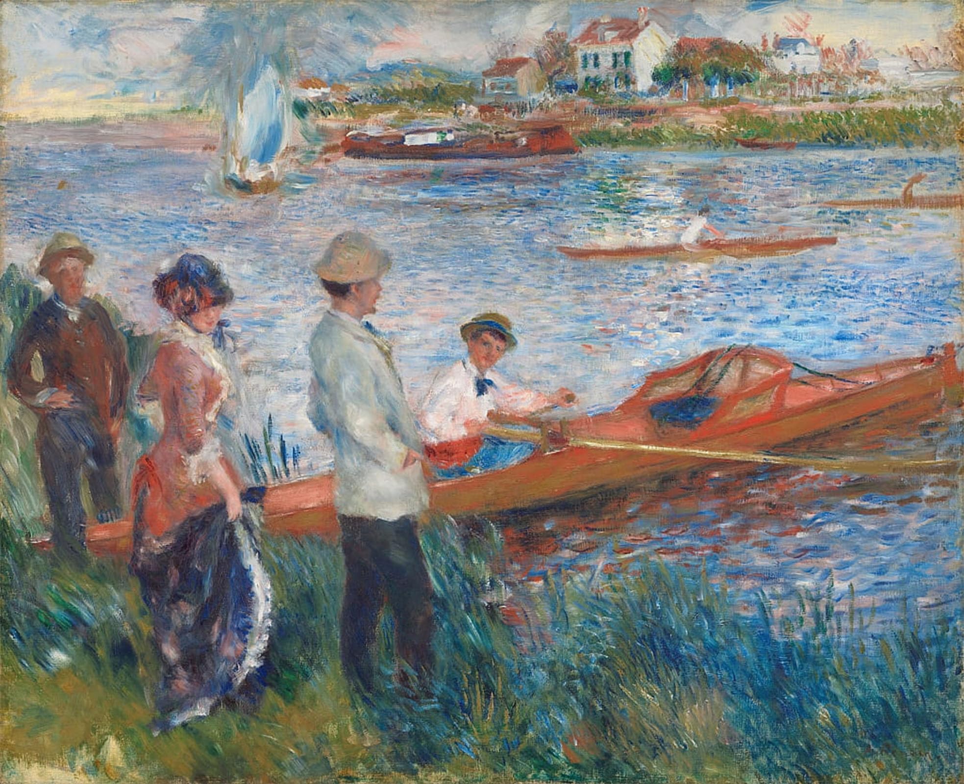 SERENDIPITP Abstract Painting Mural Print Picture Wall Decor Painting Oarsmen At Chatou by Pierre Auguste Renoir Vintage Wall Artwork for Home Decor 60x90cm