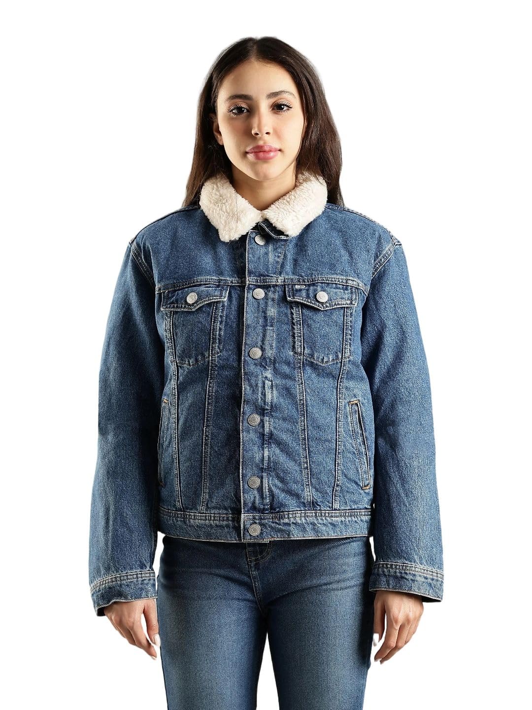 tommy hilfiger Regular fit cotton spread collar denim jacket-picture-18