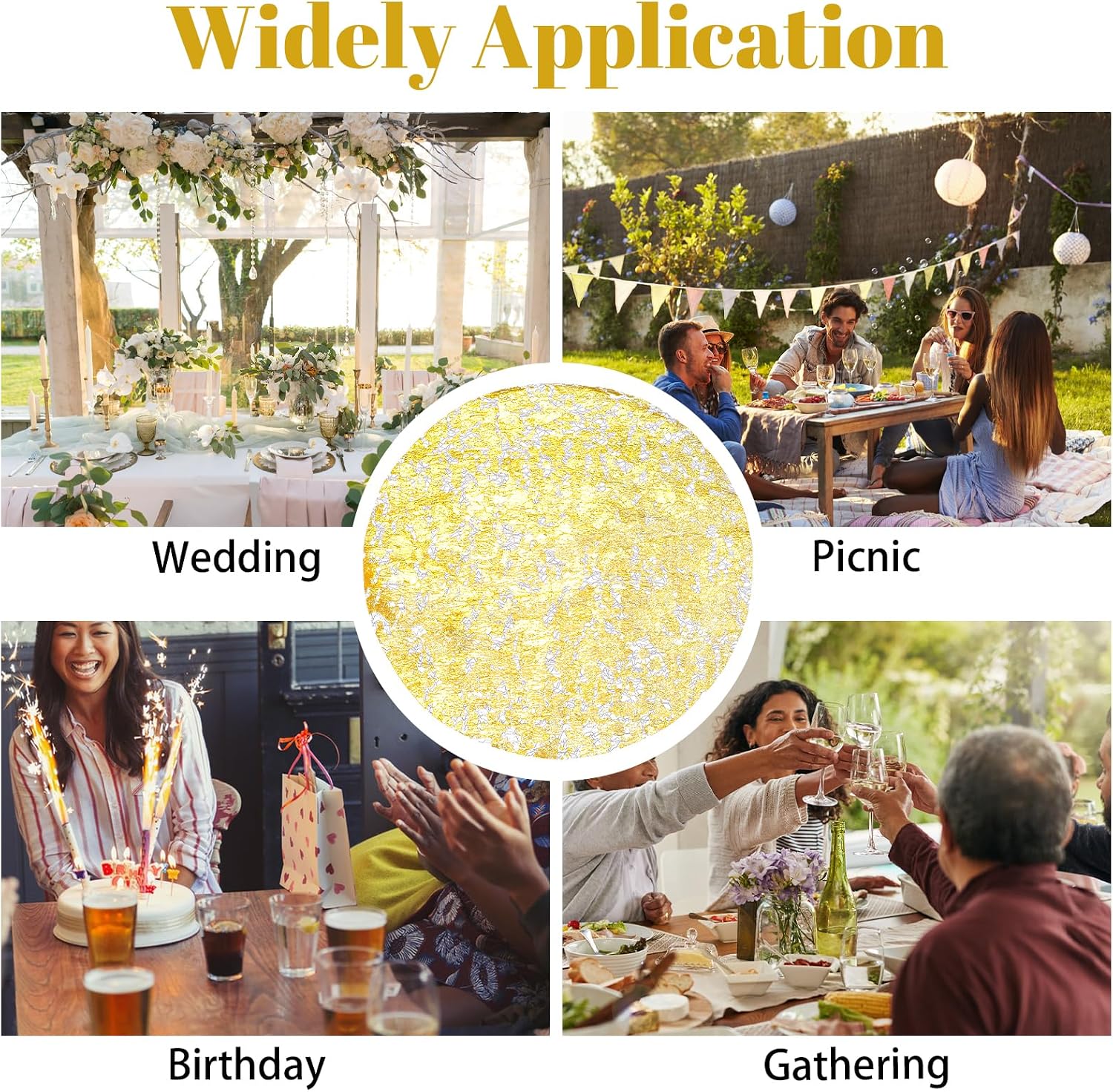Meal Mat, 50Pcs Disposable Gold Dining Mat Gold Foil Grid Table Mat Dining Mat Metal Circular Cushion Disposable Placemats Party Decoration