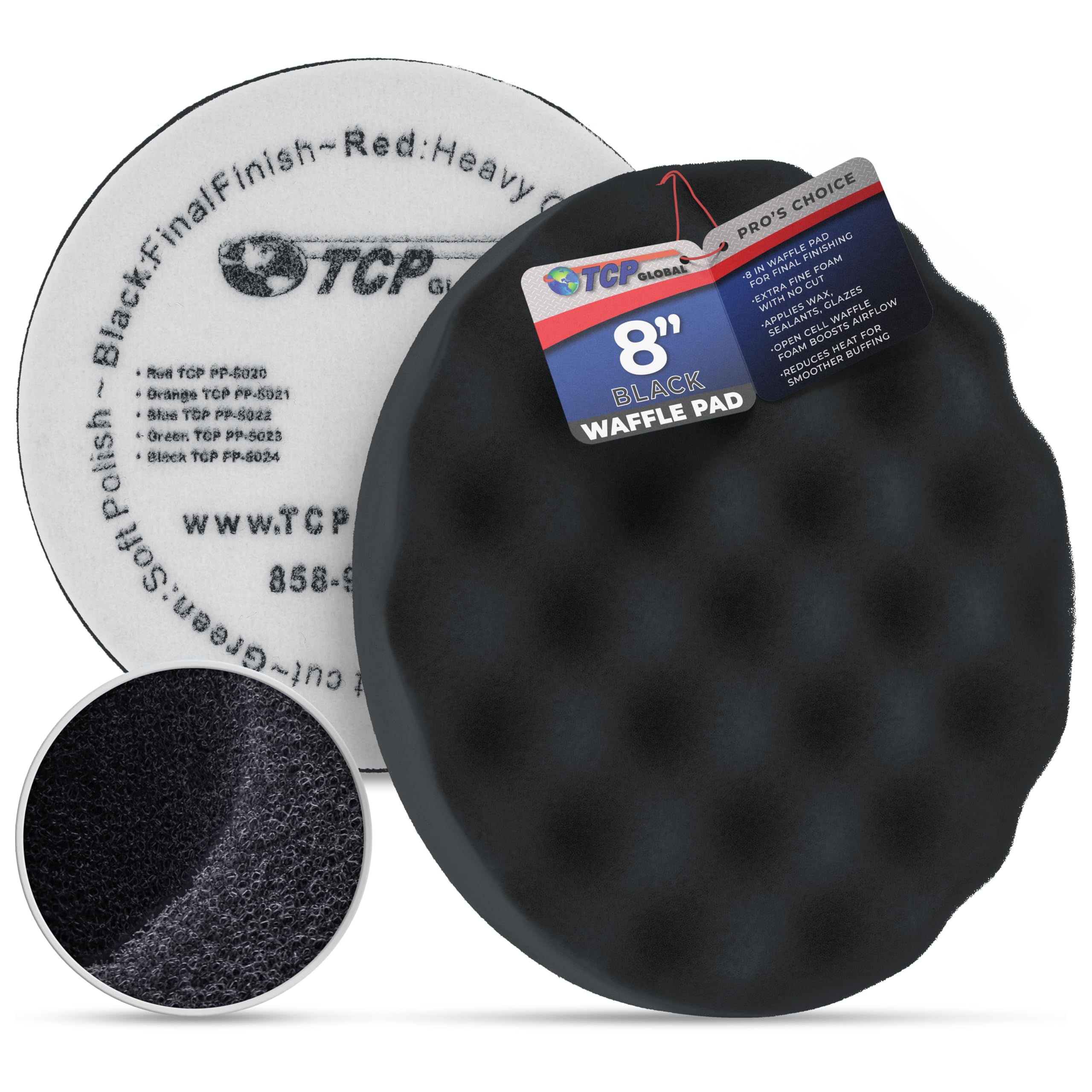20 cm czarny wafel bardzo cienka piankowa podkładka wykończeniowa Final Buff Polish Wax - haczyk i pętelka