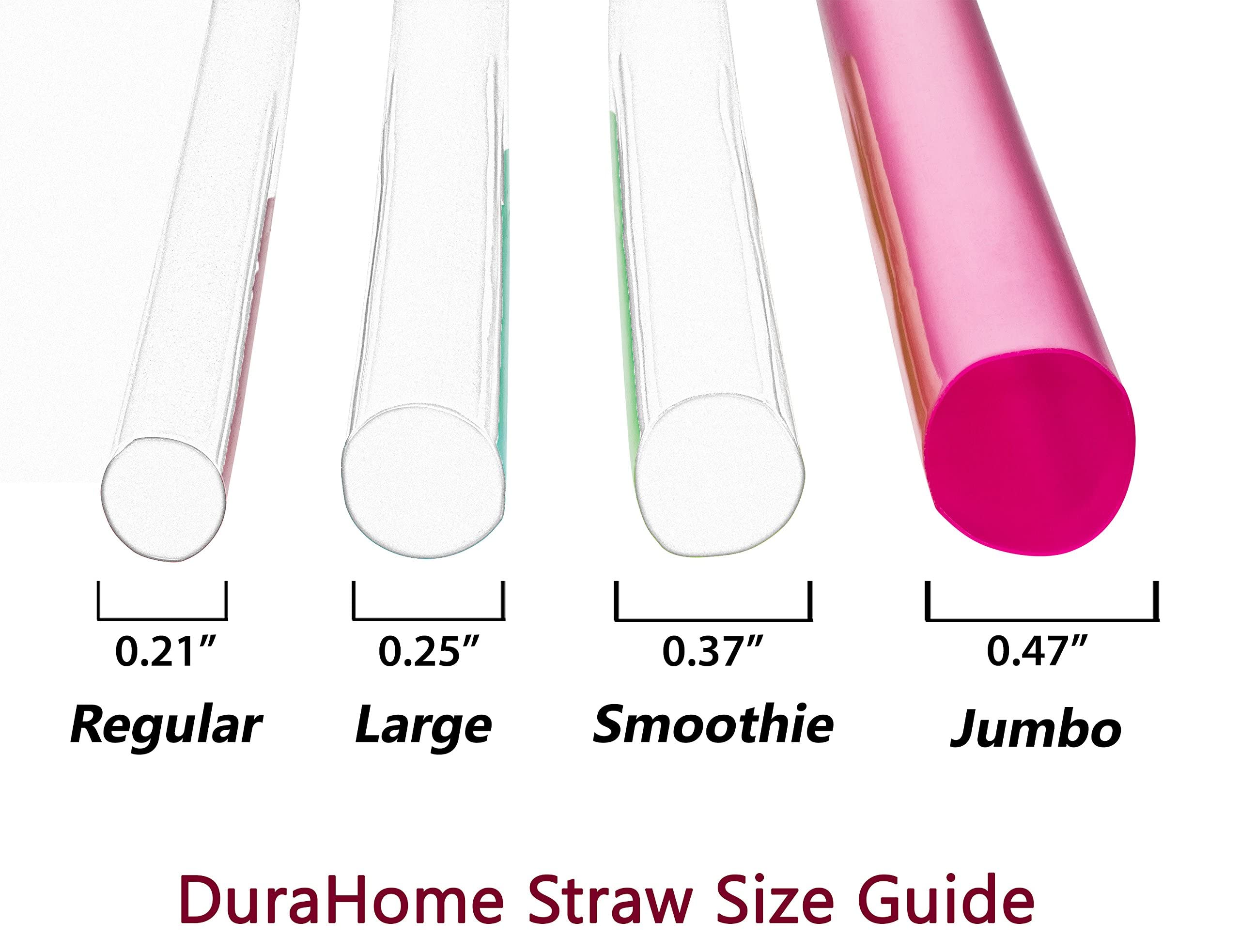 Jumbo Smoothie Straws Extra Wide Individually Wrapped 100 Pack, BPA