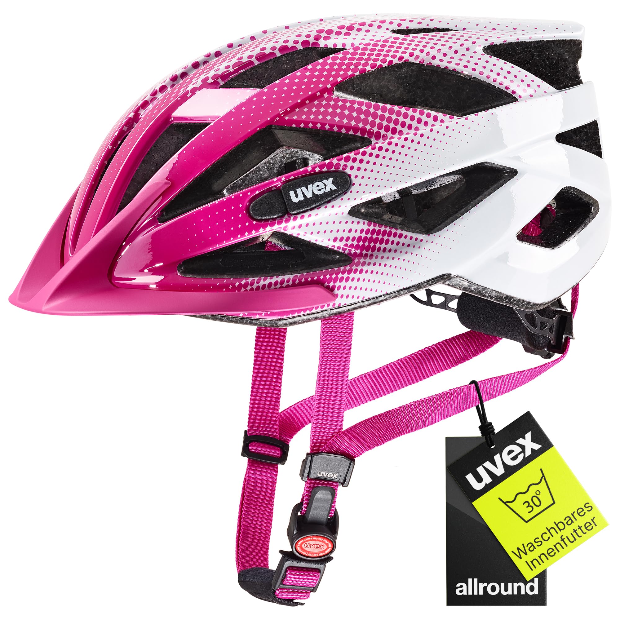 uvex air Wing - Leichter Fahrradhelm für Damen und Herren - individuelle Größenanpassung - pink-White - 52-57 cm