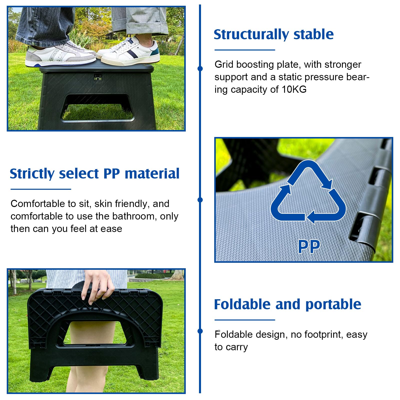 Tragbare Campingtoilette, Camping Toilette Faltbar, Tragbare Toiletten, Mobile Toilette mit Toilettenbeutel und Aufbewahrungsbeutel, für Wandern Reisen Angeln Trekking Boot Zelt, 31,5x24,5x16,5cm