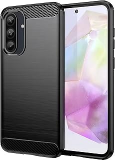 Carbon Fiber Anti Fingerprint Antishock TPU Case compatible with Samsung A56 case/Galaxy A36 cover (CHOOSE YOUR MODEL) (Black, A36/A56)