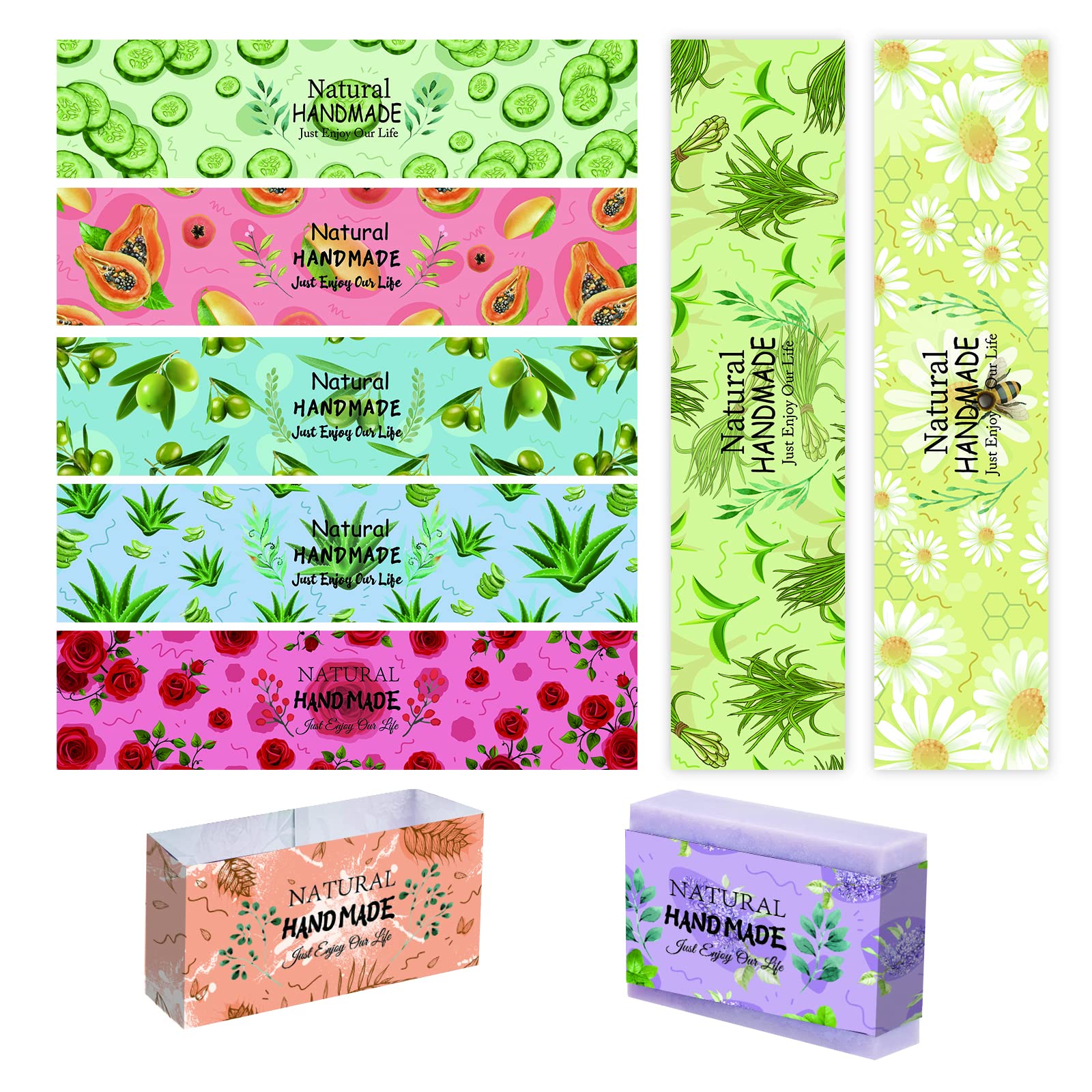Buy PH PandaHall 9 Styles Paper Wrapper, 90pcs Cucumber Papaya Daisy