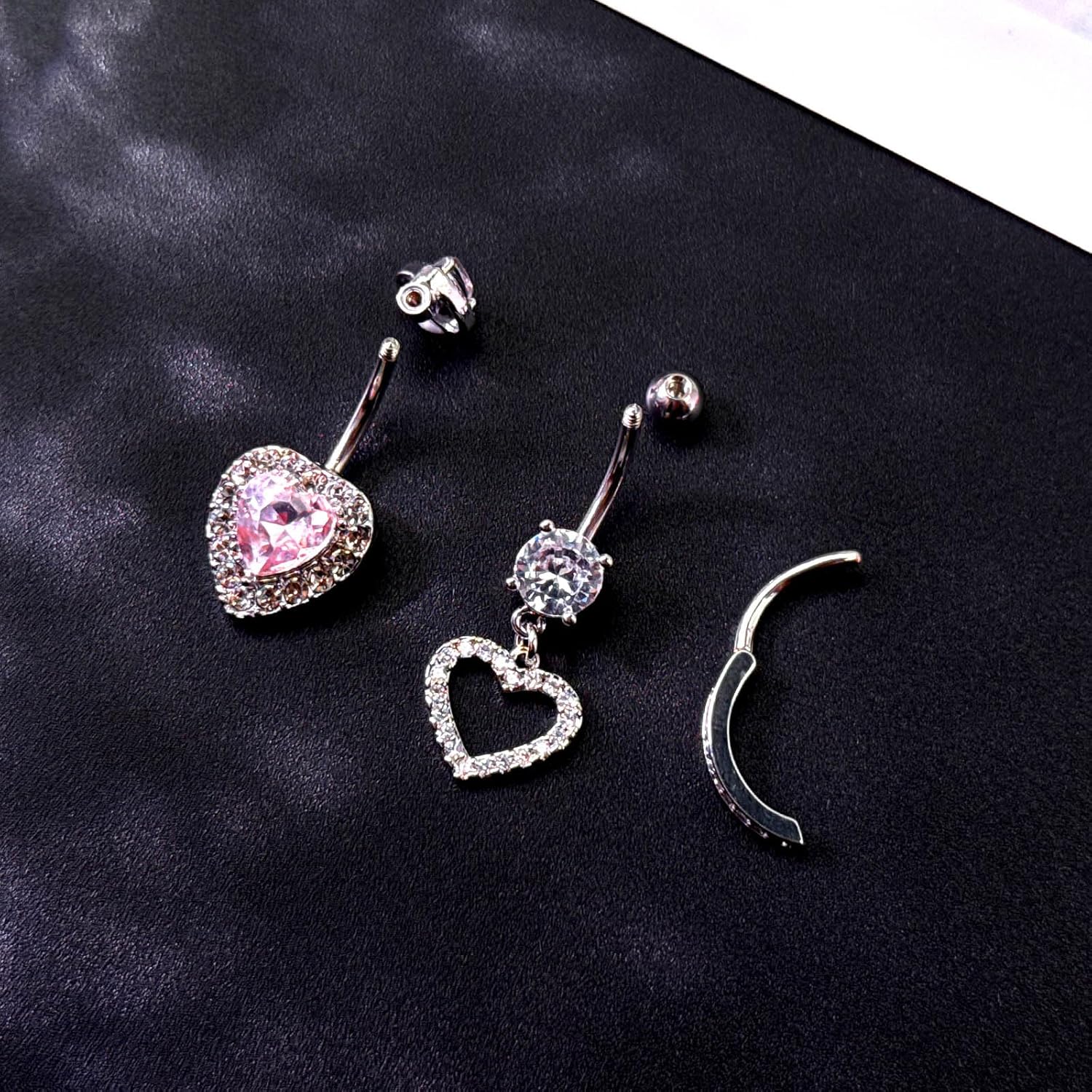 11PCS Gold Belly Button Ring Dangle Navel Belly Button Piercing Jewelry Surgical Stainless Steel Cute Hypoallergenic Belly Piercing Rings Kit for Women - Image 7