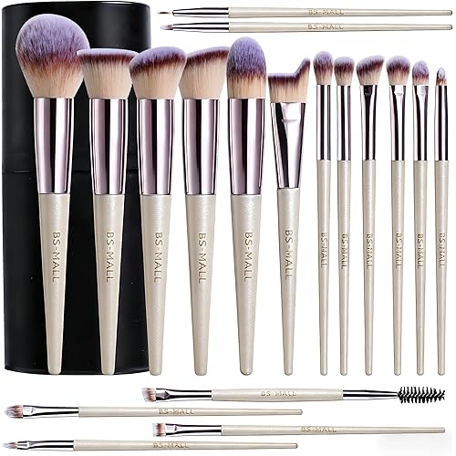 BS-MALL Makeup Brush Set 18 Pcs Premium Synthetic Foundation Powder Concealers Eye shadows Blush Makeup Brushes with black case
