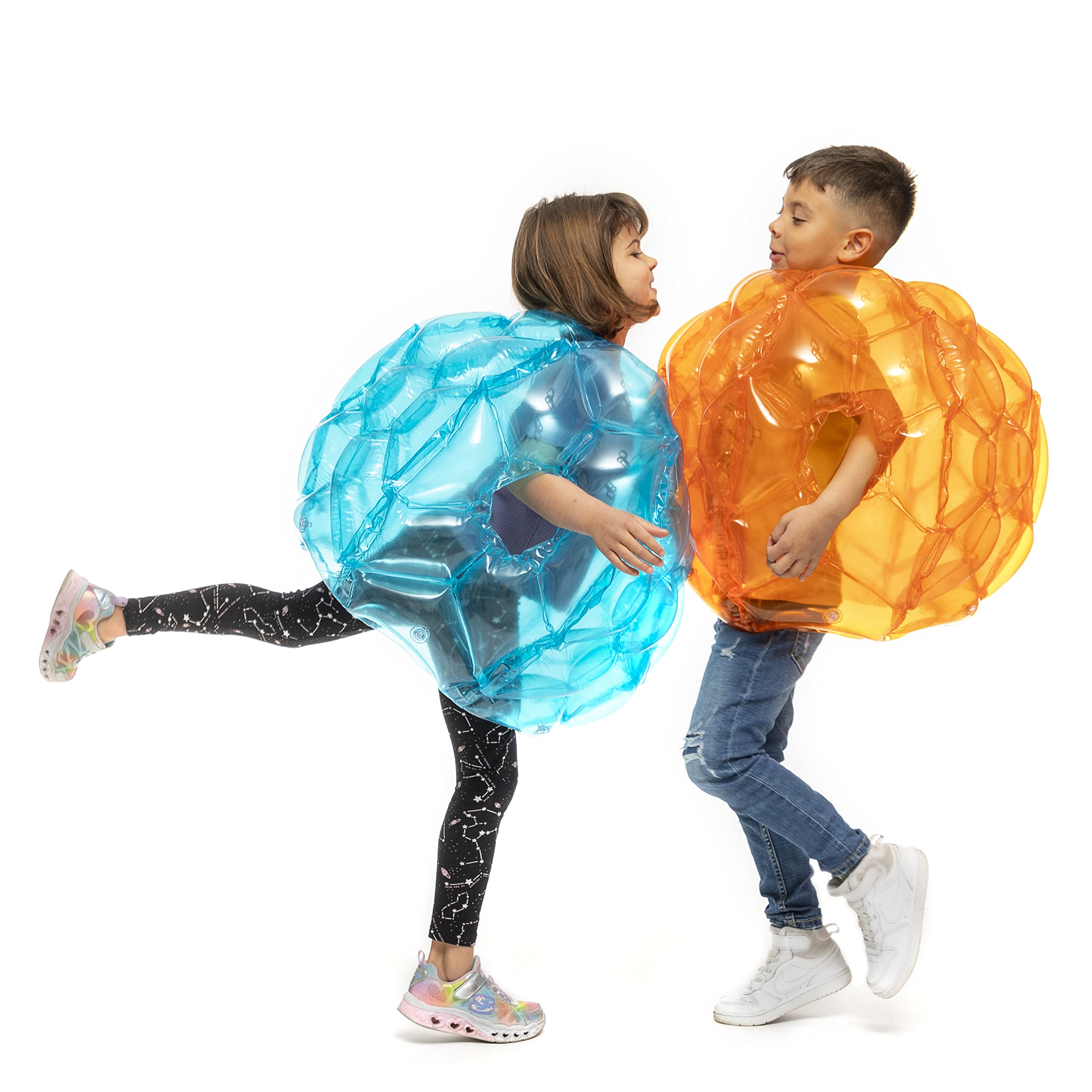 InnovaGoods® Inflatable Bubble Ball BUMPOY, Ballon Gonflable de Collision Humaine, Ballon Gonflable Bleu et Orange, Jouets pour Enfants, extérieur (2 unités)
