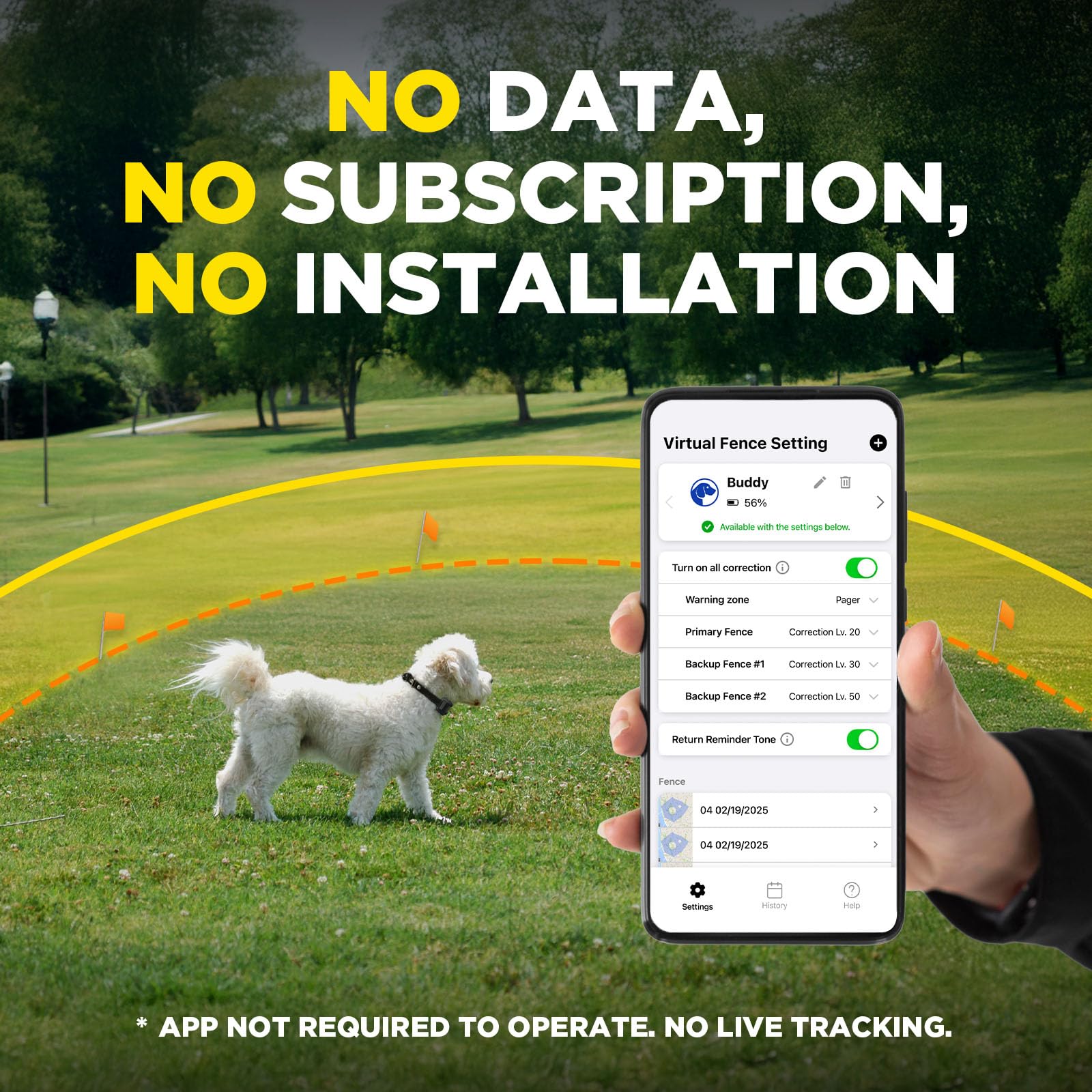 Dogtra GPS Fence – No Subscription, Custom Wireless Dog Fence with App, Smart Guidance & Return Reminder Tone/Vibration/Correction, IPX9K Waterproof Rechargeable Collar, Safe Freedom for Dogs 15 Lbs+ - image 6