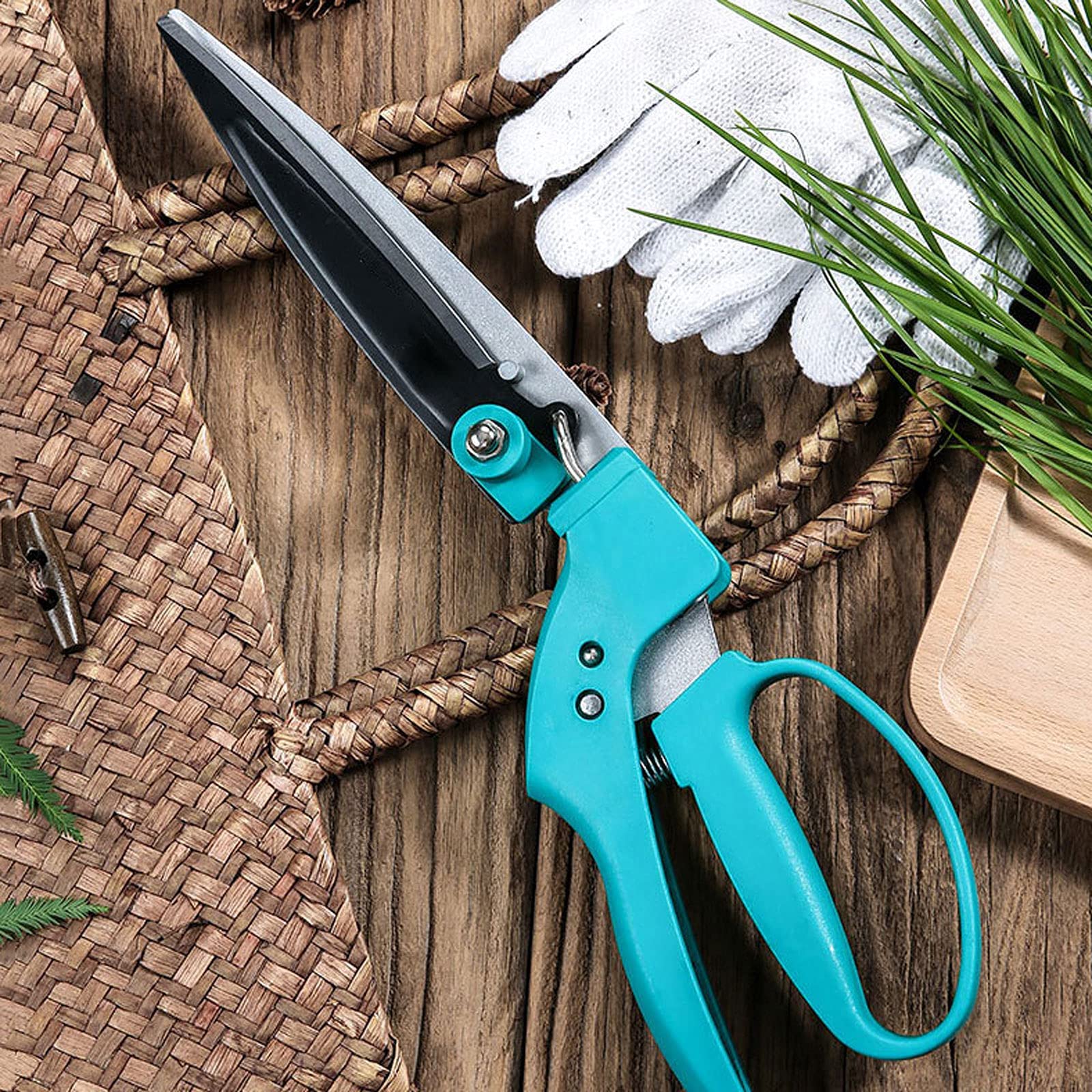 Cesoie da siepe da Giardino Attrezzi da Giardinaggio Lama Completamente temprata Rotante a 180 Gradi Tagliaerba Manuale Adatto per Tagliare Erba Varia e siepi Leggere